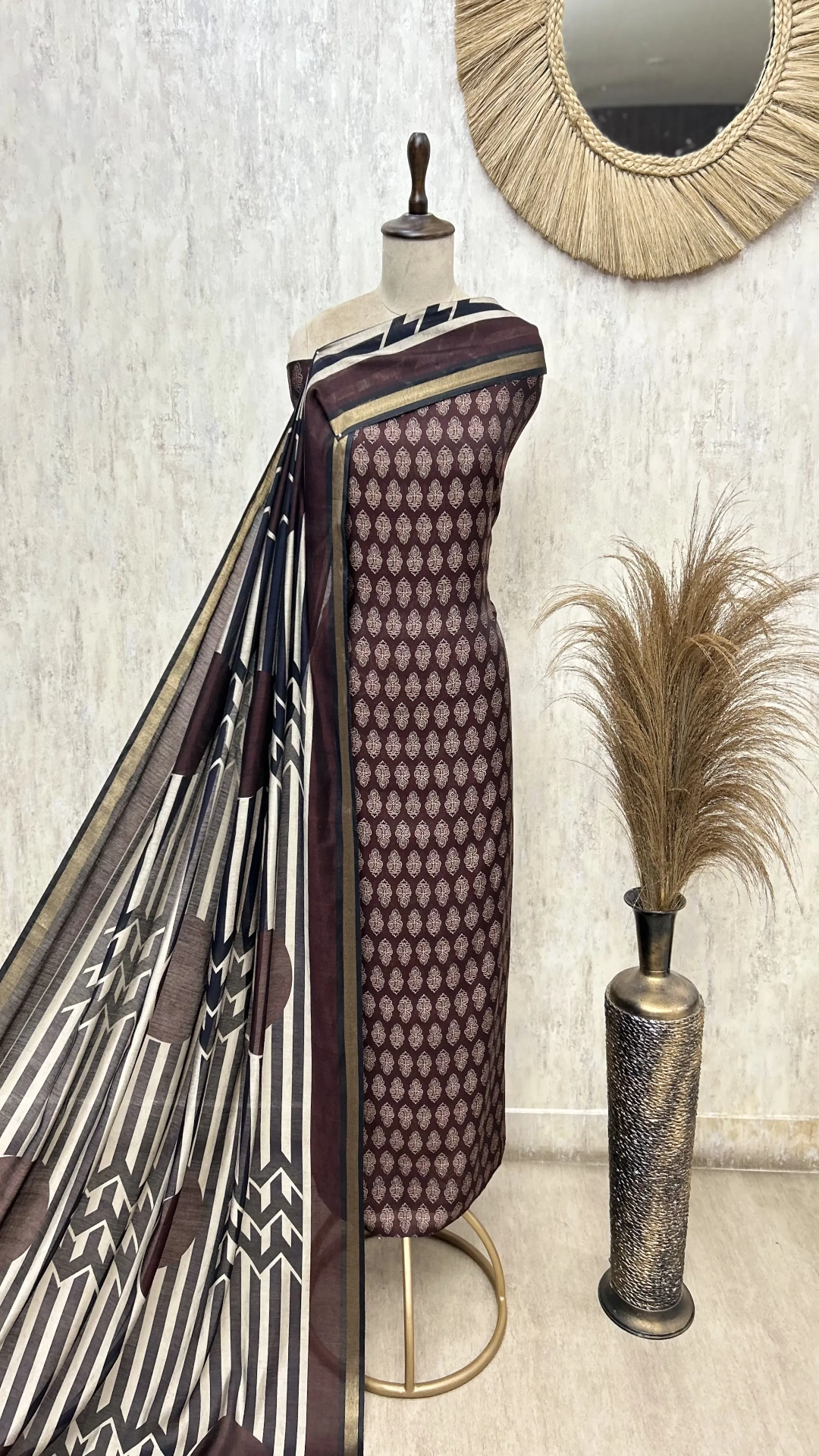 Woven Elegance Maheshwari Unstitched Suit