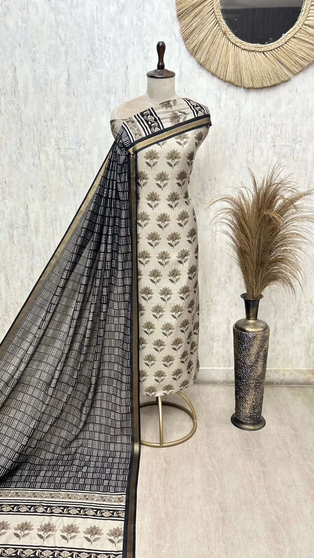 Floral Legacy Maheshwari Cotton Unstitched Suit