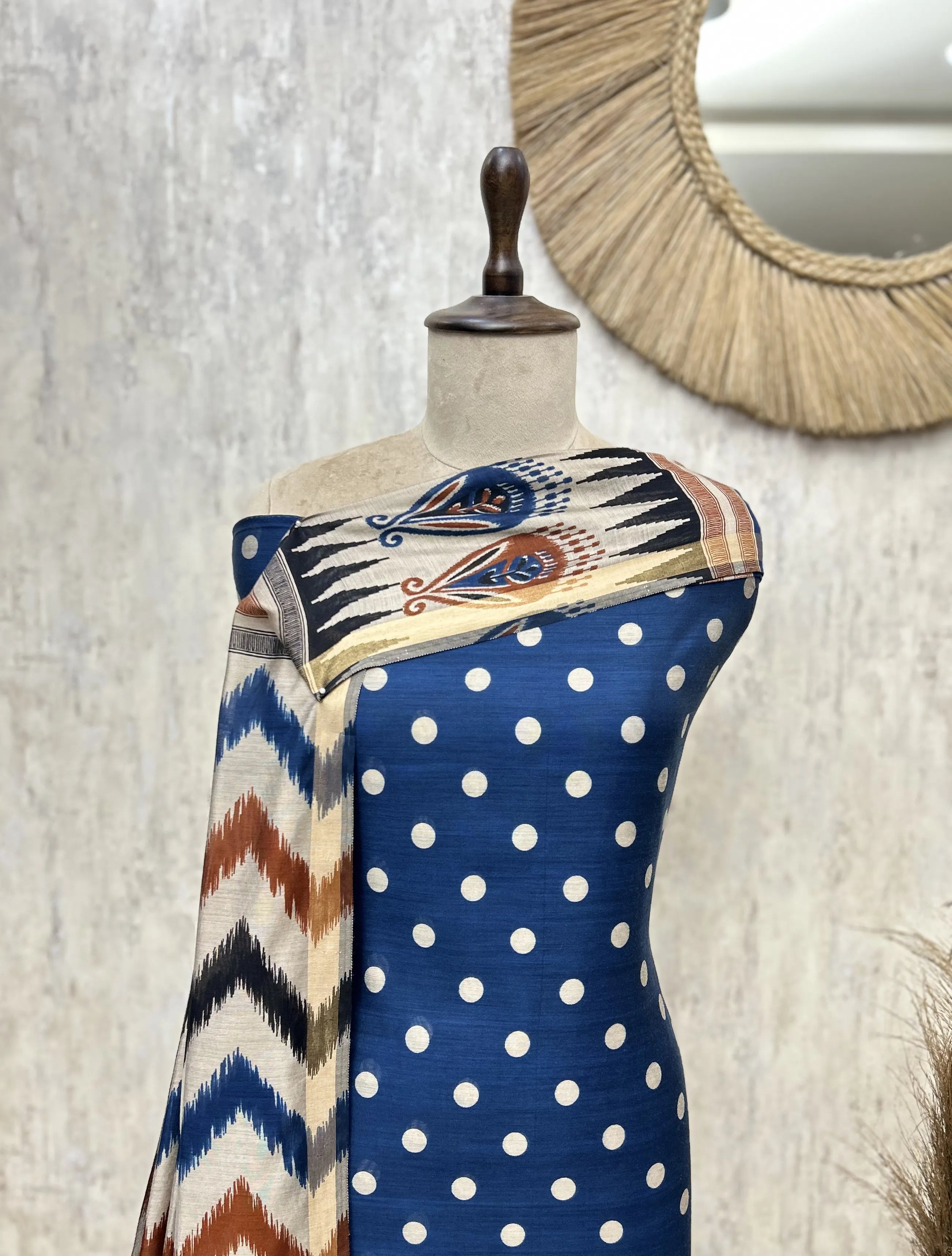 Polka Poetry Maheshwari Unstitched Suits