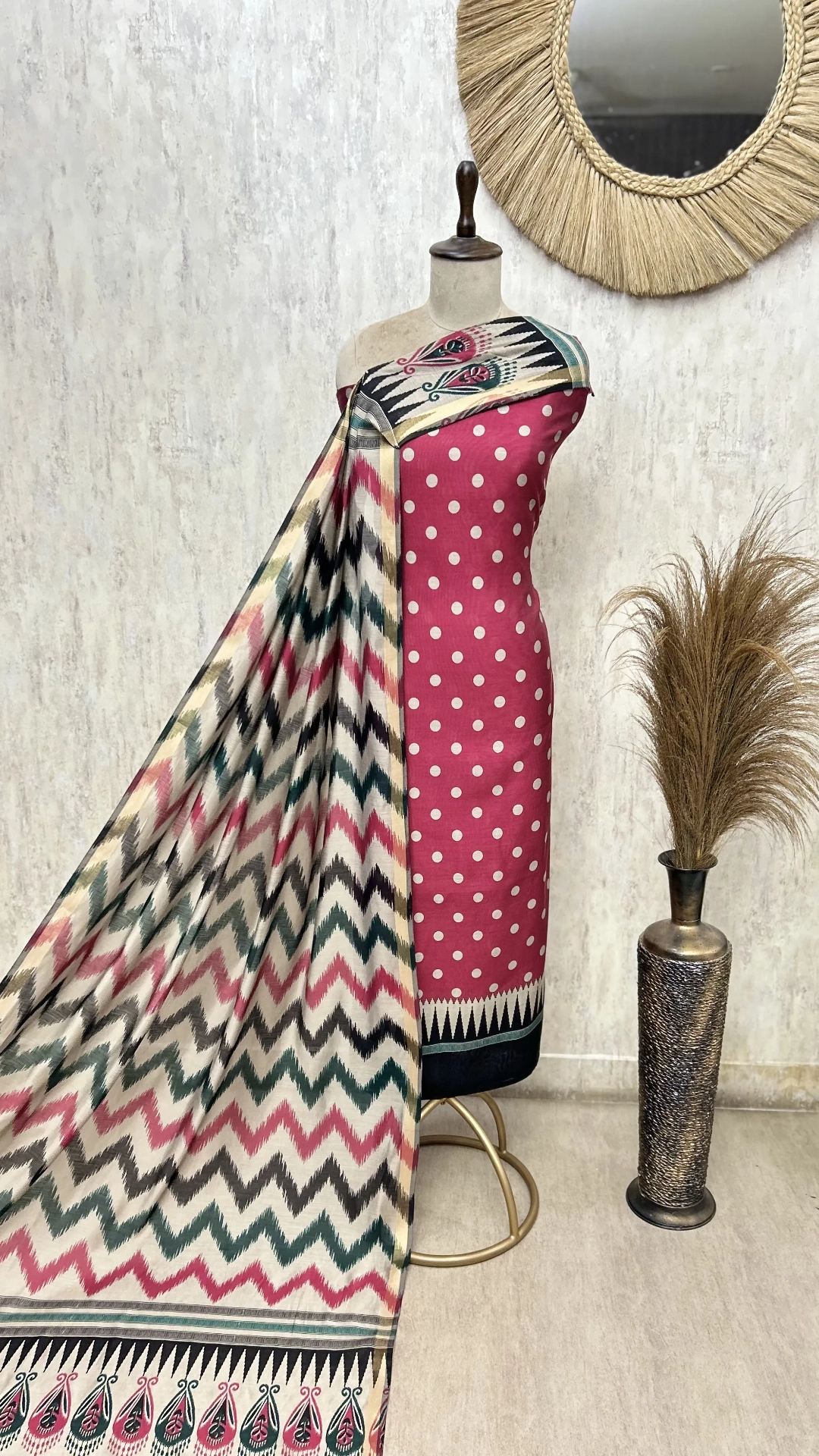 Polka Poetry Maheshwari Unstitched Suits
