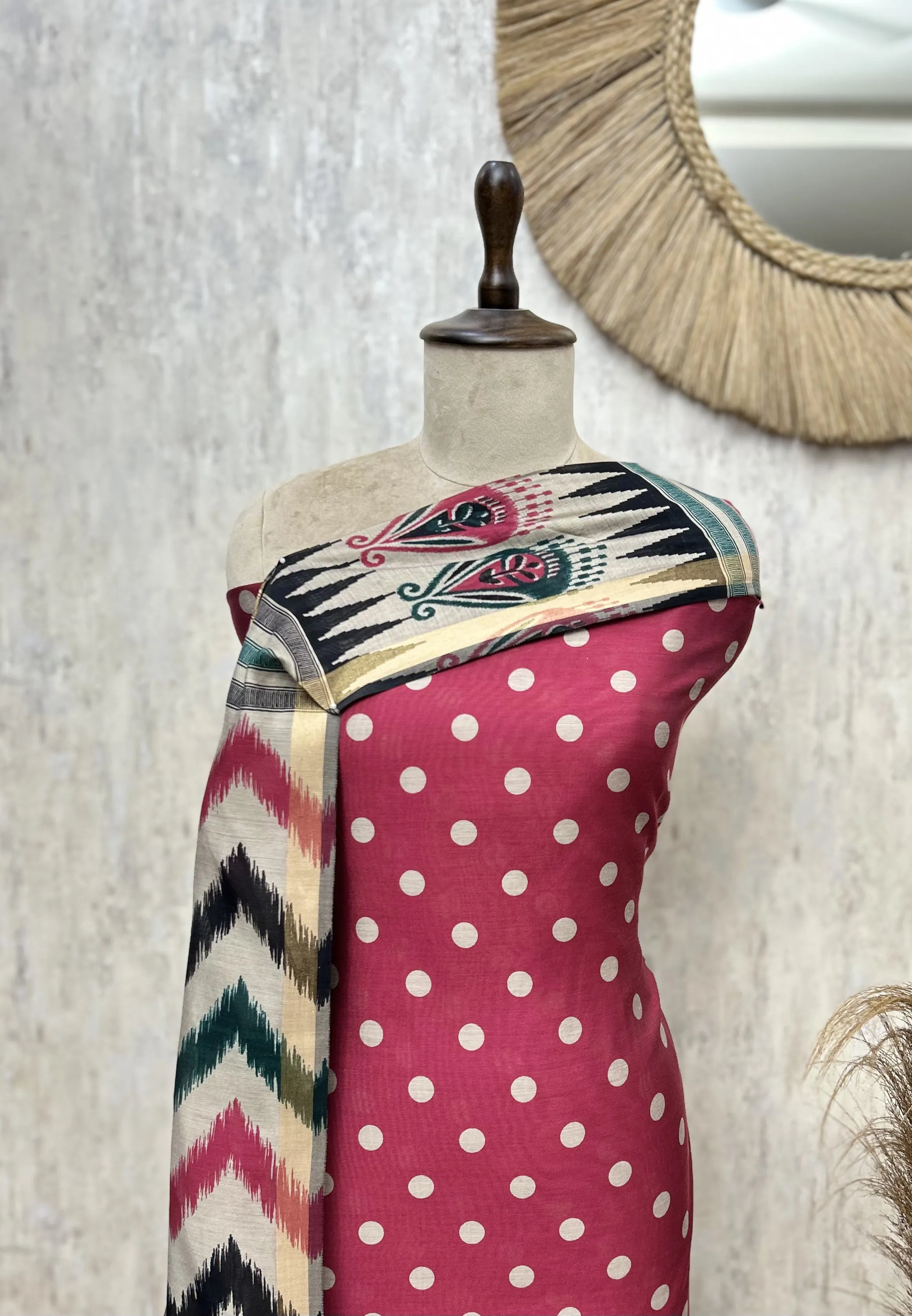 Polka Poetry Maheshwari Unstitched Suits