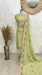 Blush Bloom Elegance Unstiched Suit