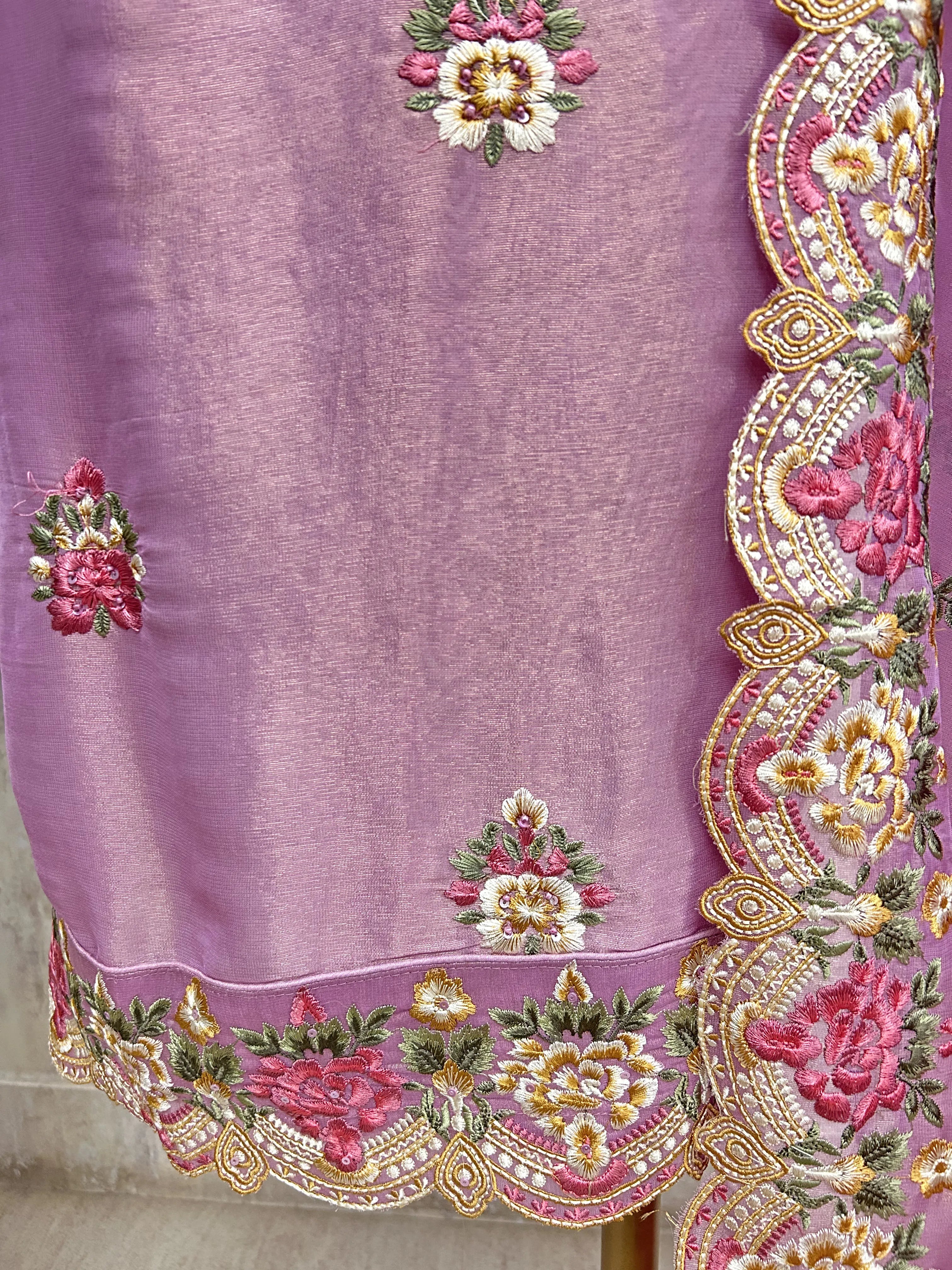 Blush Bloom Elegance Unstiched Suit
