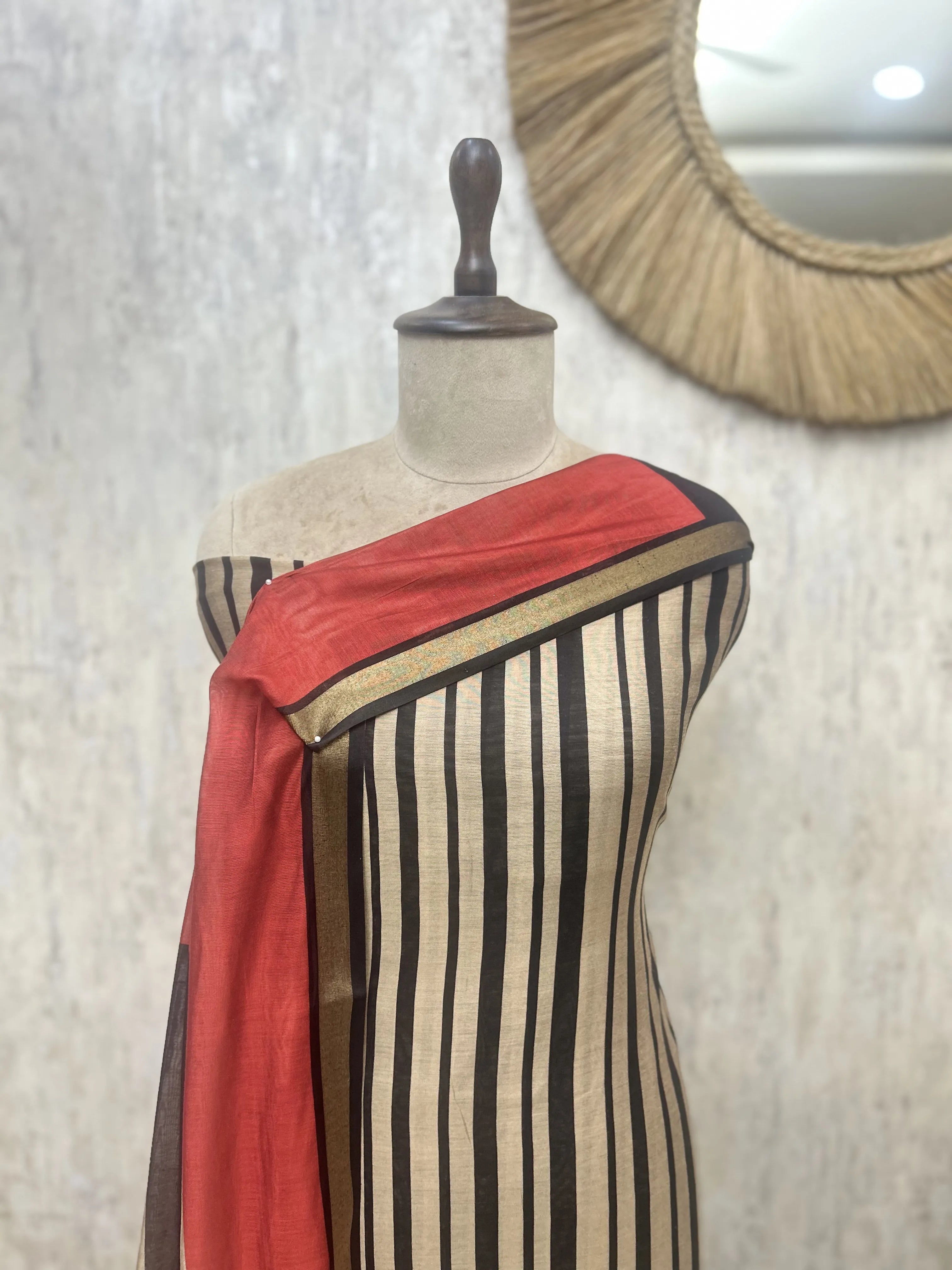 Stripes of Grace Maheshwari Unstitched Suits
