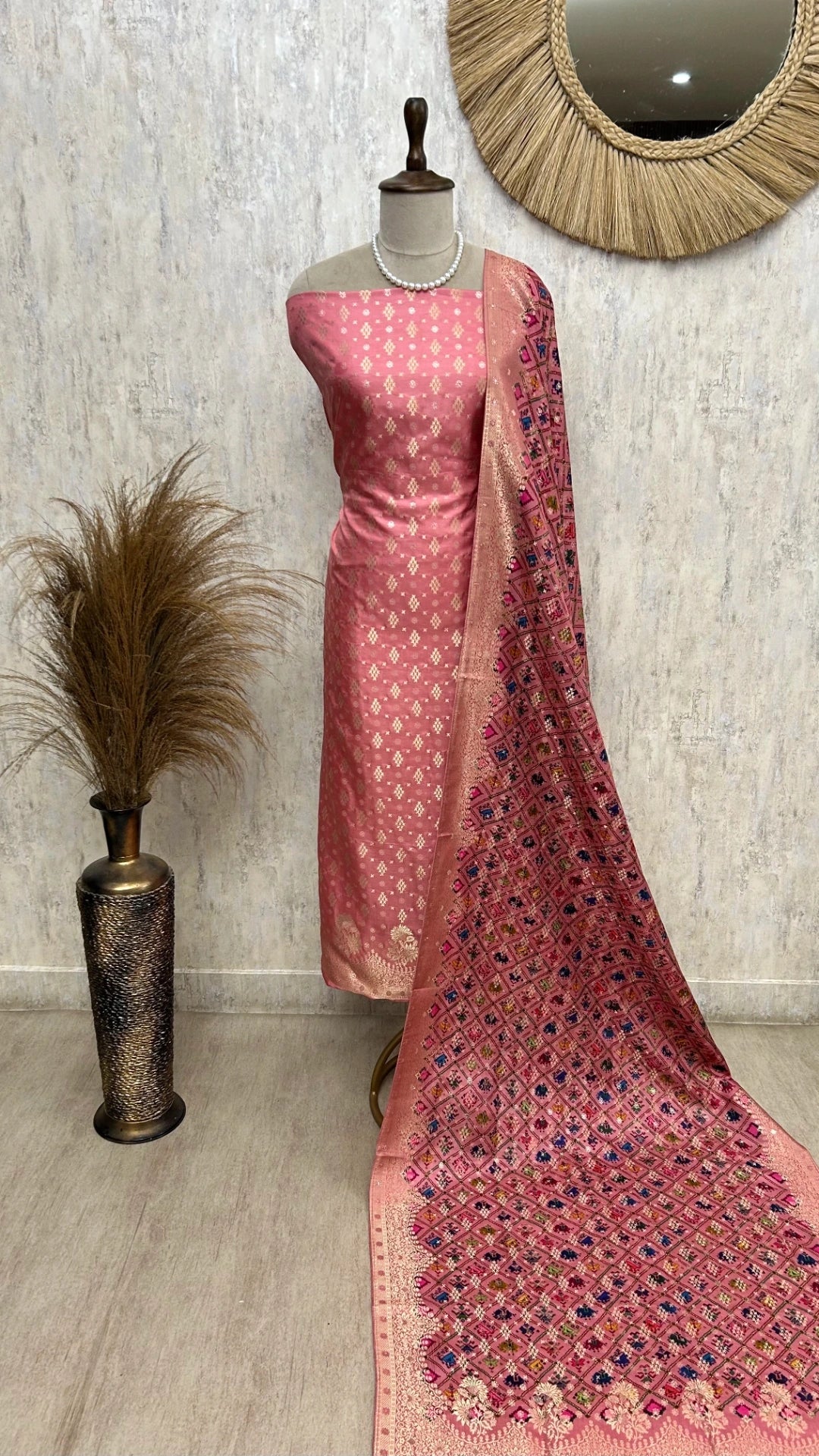 Banarasi Silk Unstitched Suit Set