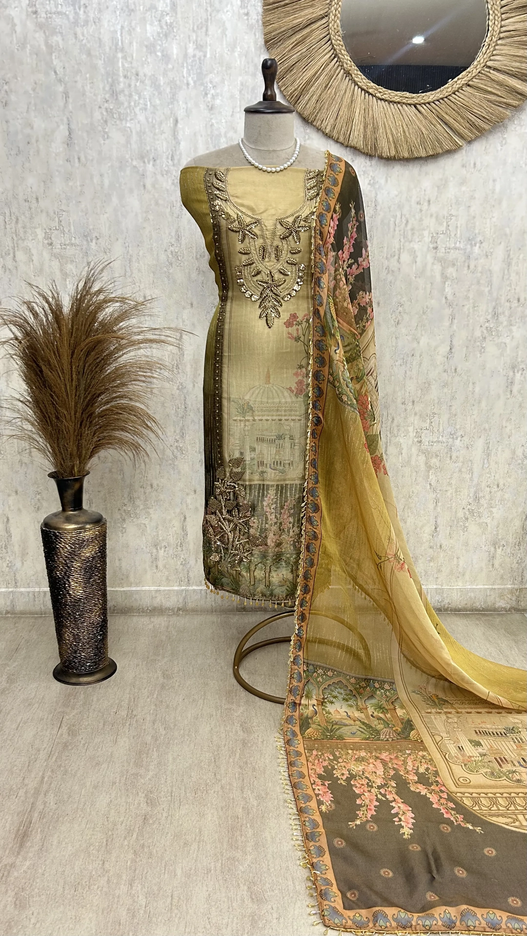 Embroidered Rose Reverie Unstiched Suit