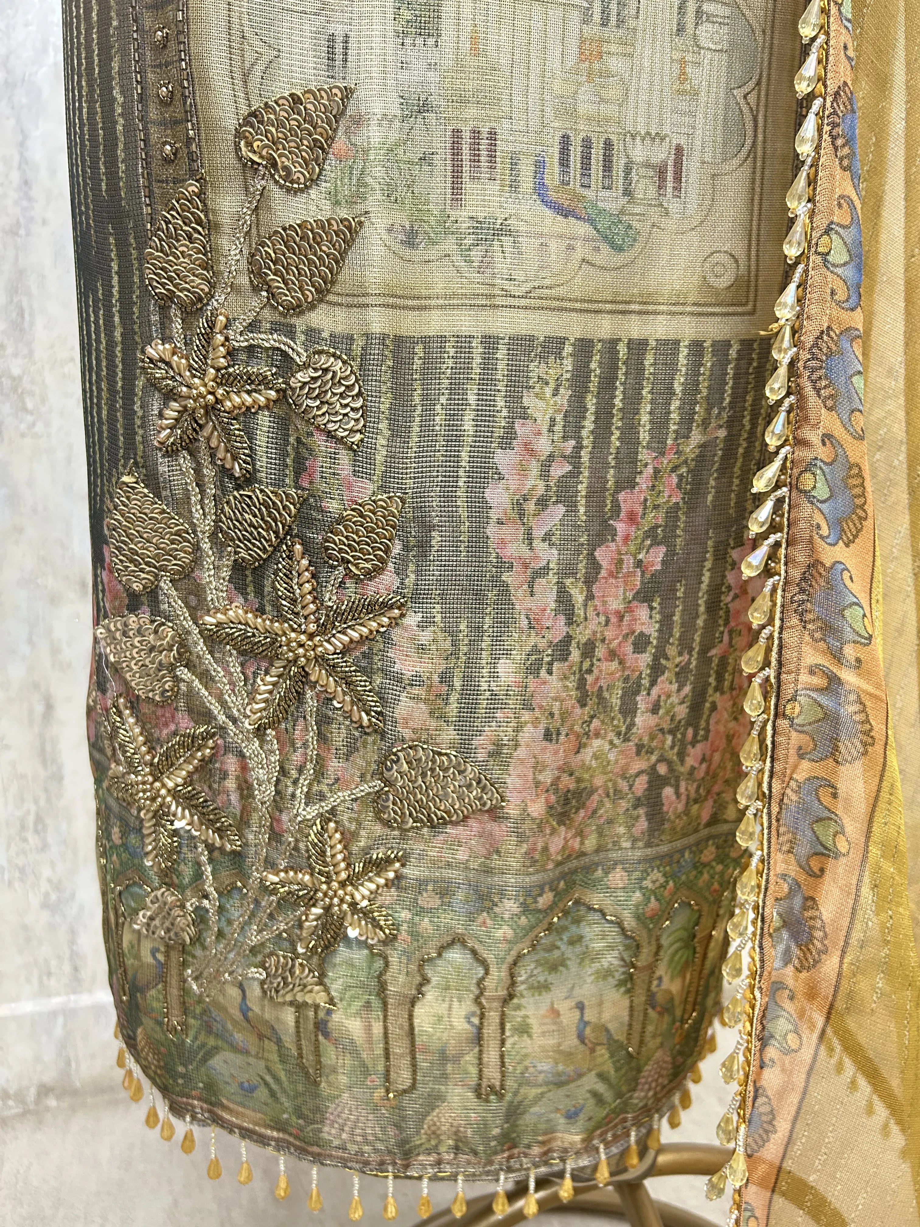 Embroidered Rose Reverie Unstiched Suit