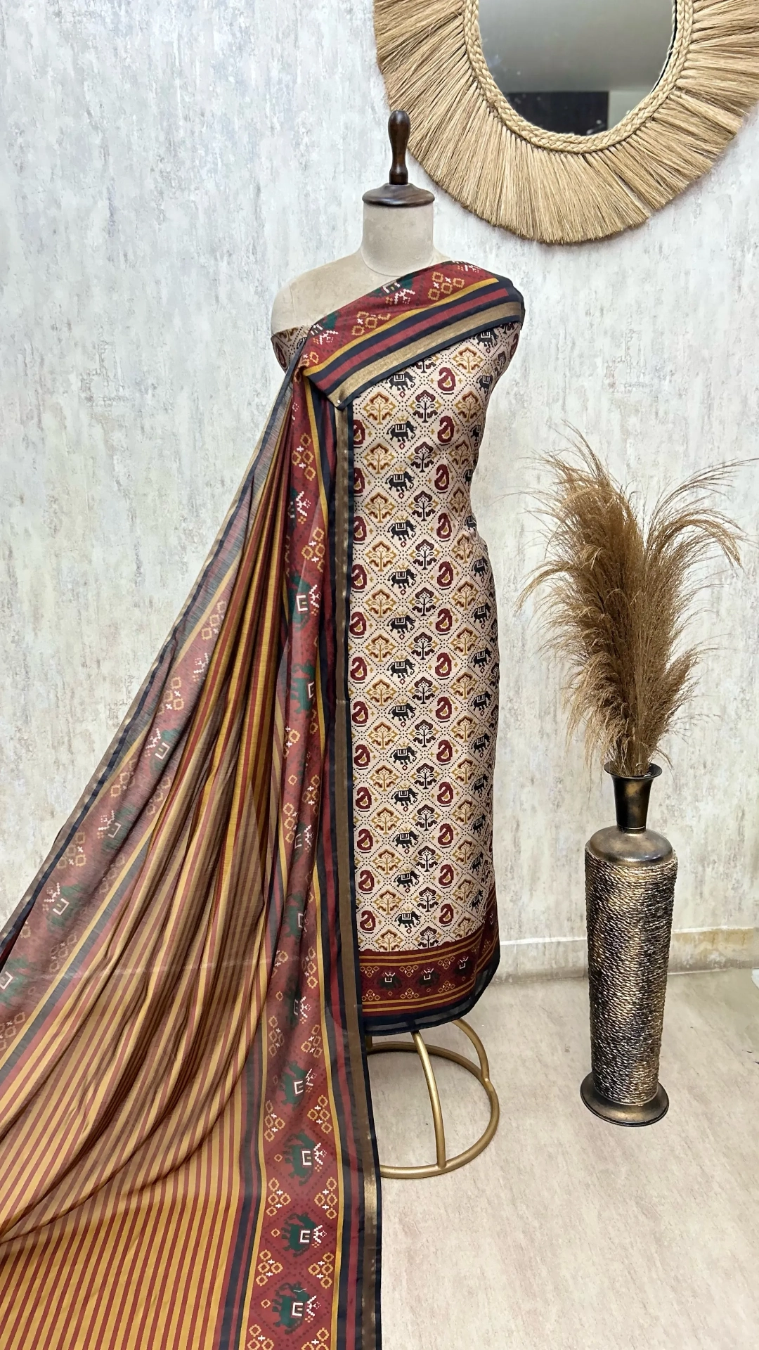 Heritage Maheshwari Cotton Unstitched Suits