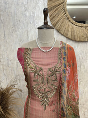 Embroidered Rose Reverie Unstiched Suit