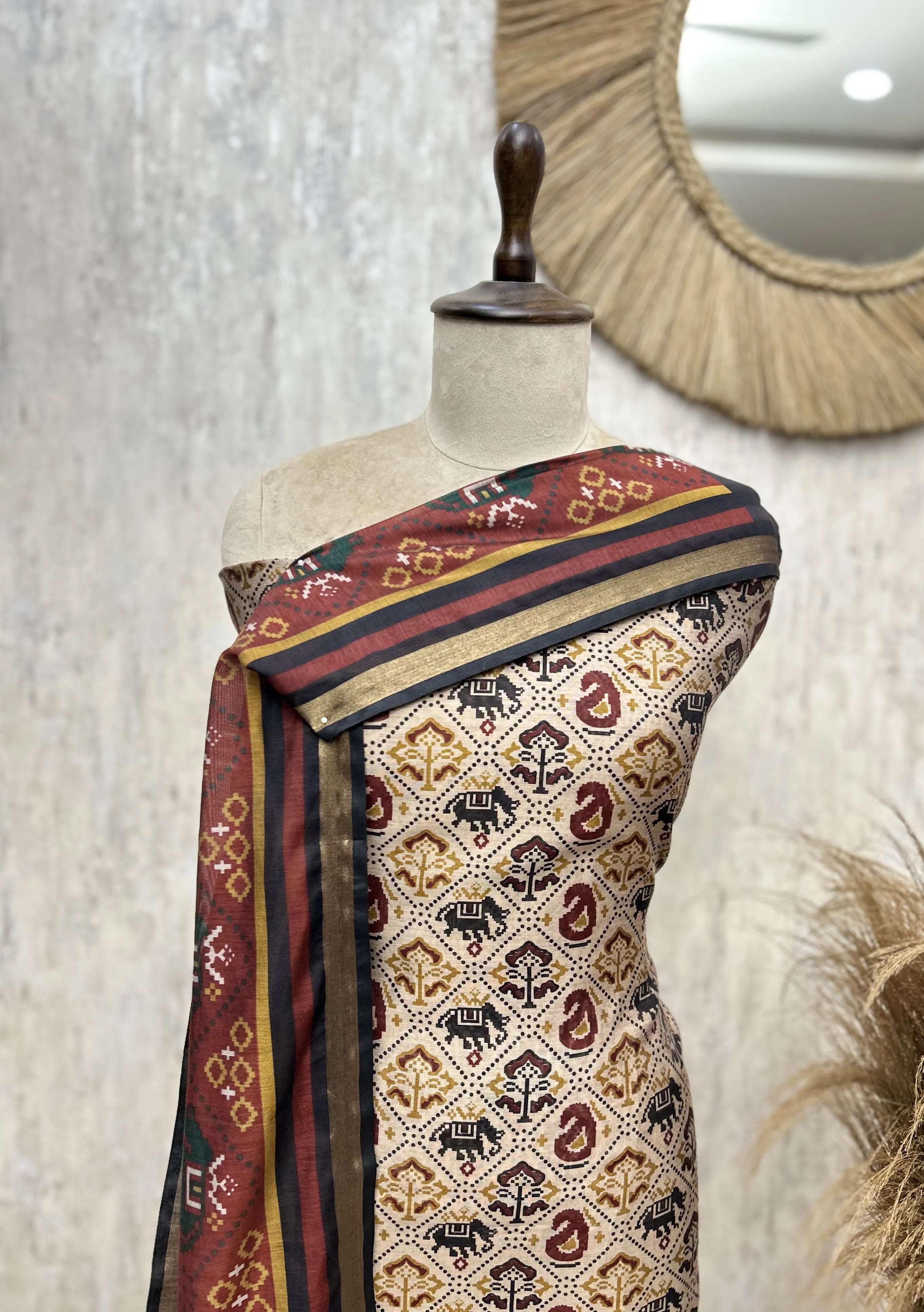 Heritage Maheshwari Cotton Unstitched Suits