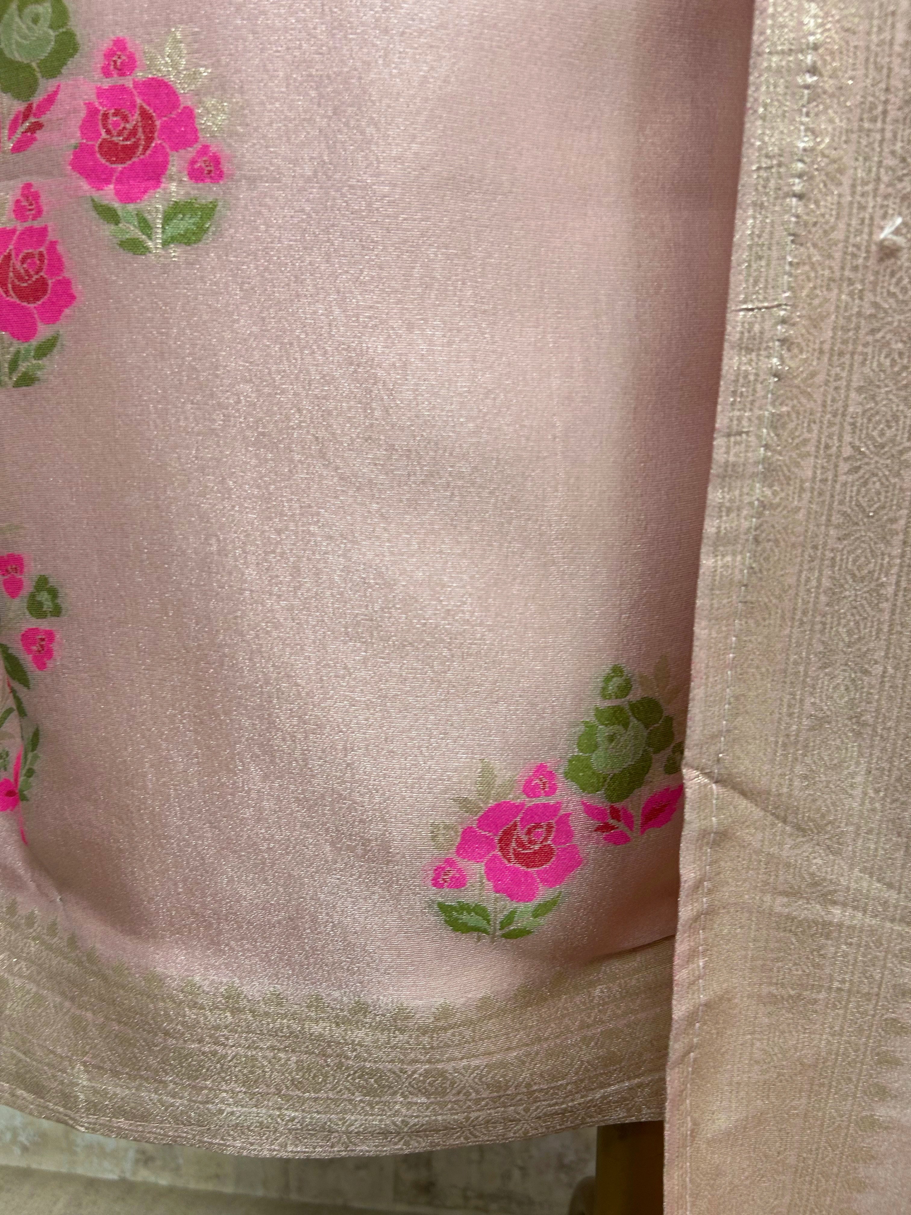 Tissue Unstitched Suit Set Featuring Banarasi Weaving