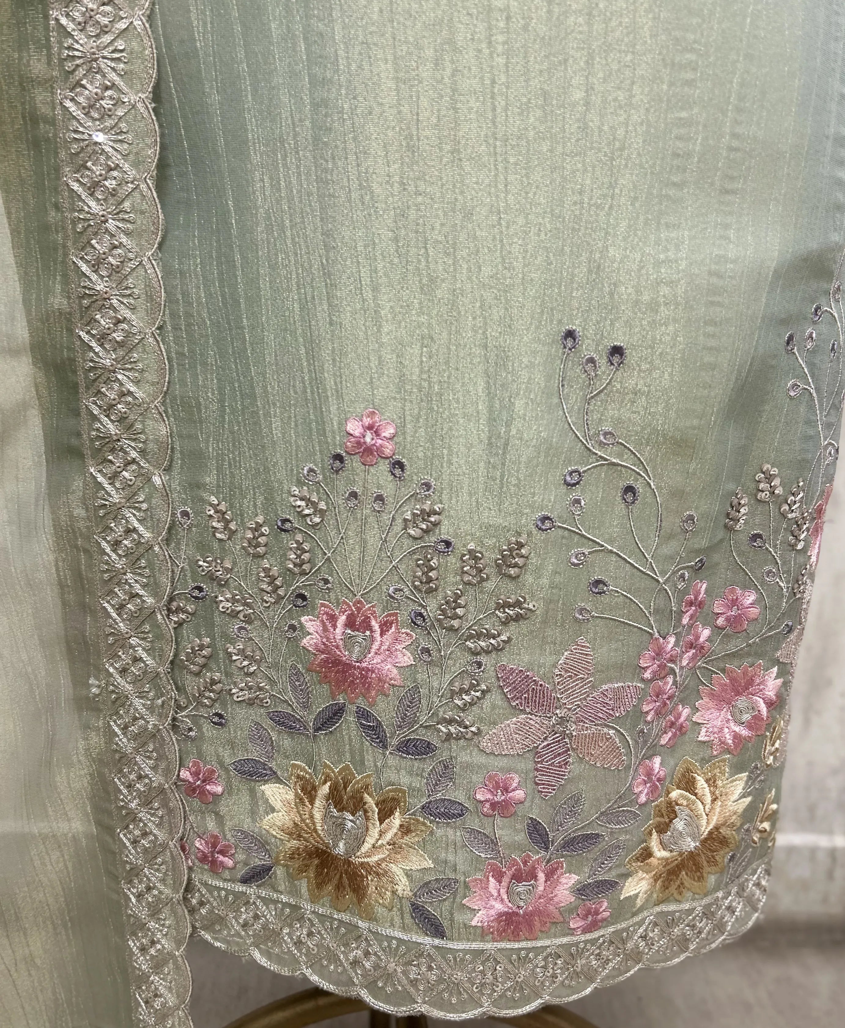 Ethereal Grace Crush Tissue Unstitched Suits