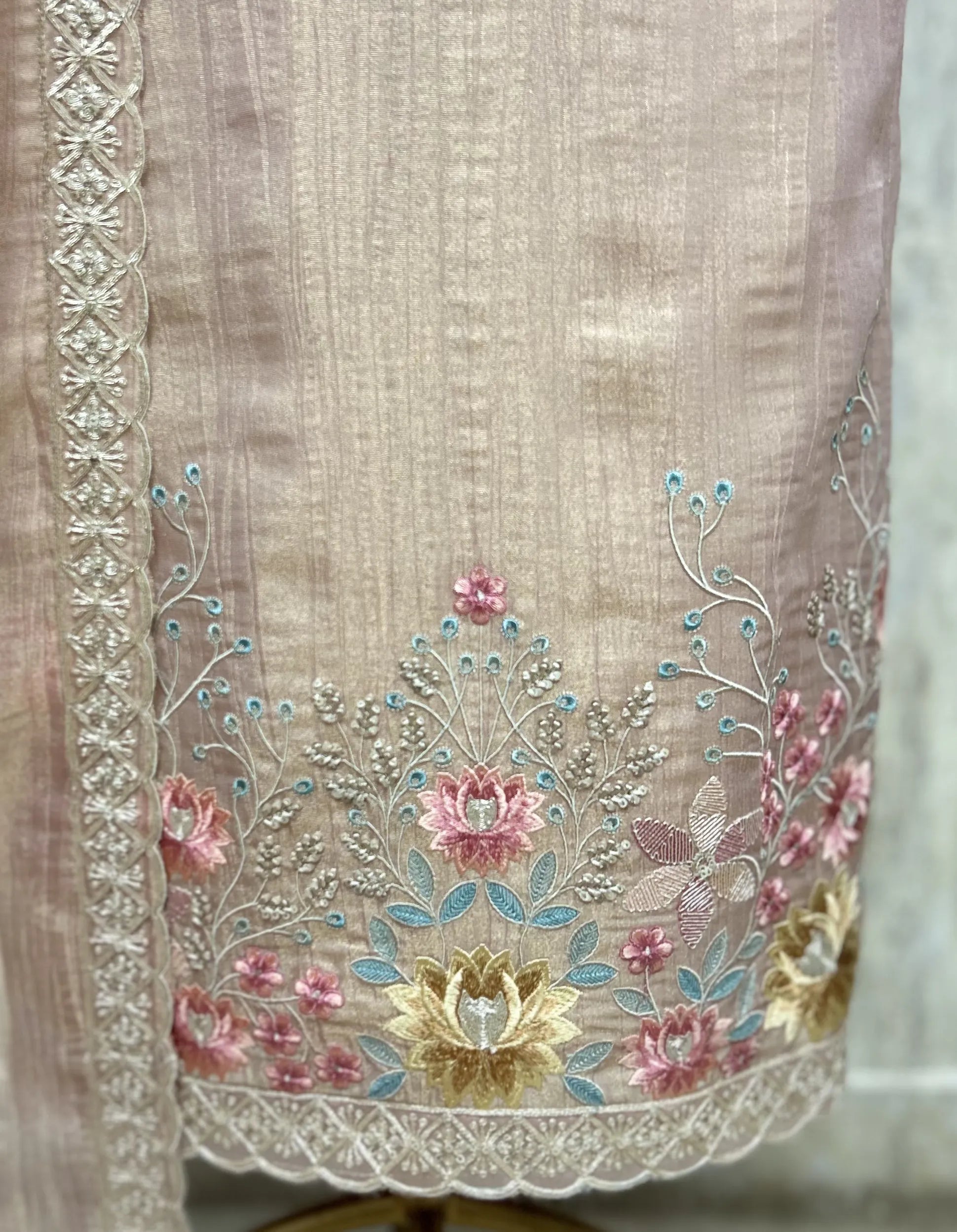 Ethereal Grace Crush Tissue Unstitched Suits