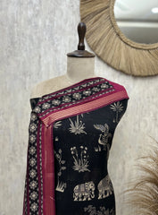 Graceful Artisan Maheshwari Unstitched Suit