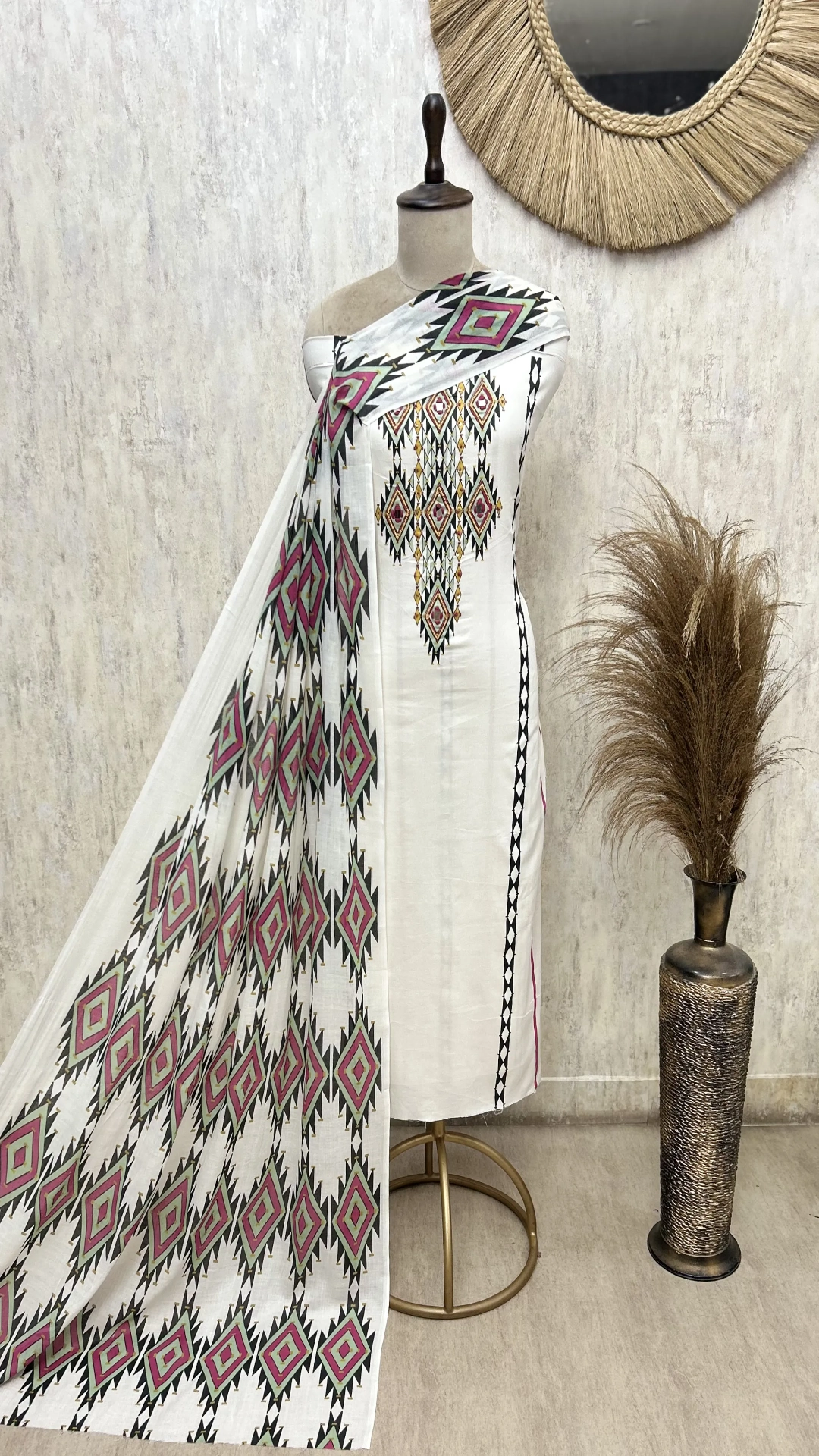 Tribal Grace Cotton Unstitched Suit