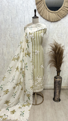 Whispering Florals Organza Unstitched Suit