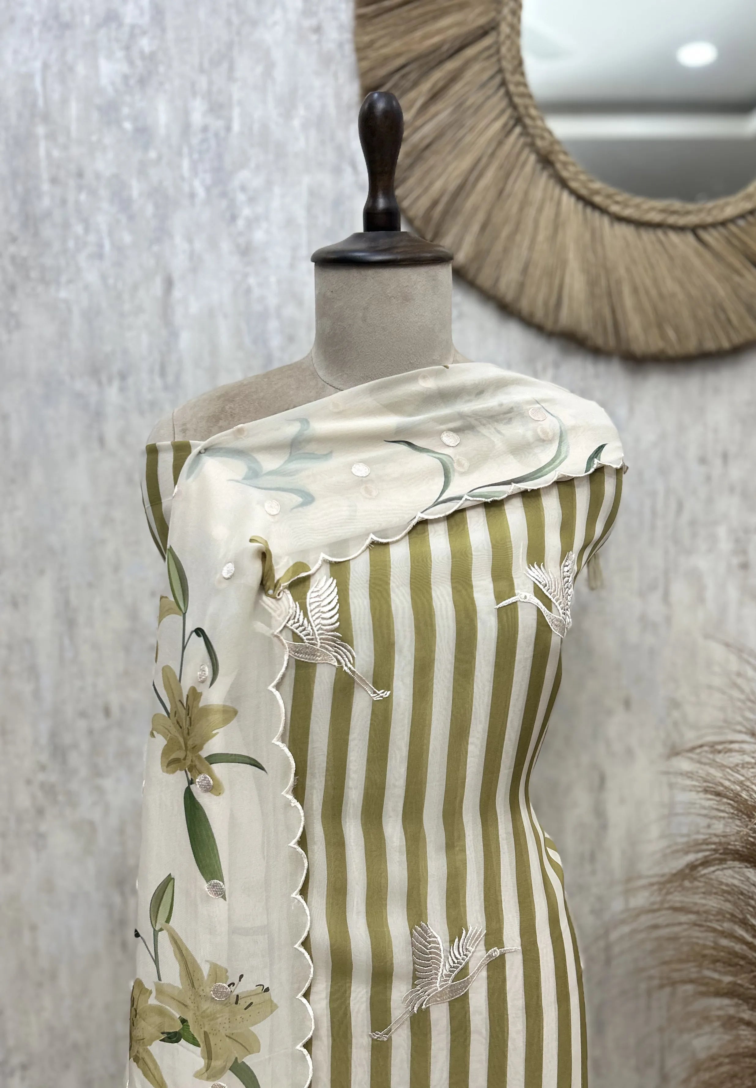 Whispering Florals Organza Unstitched Suit