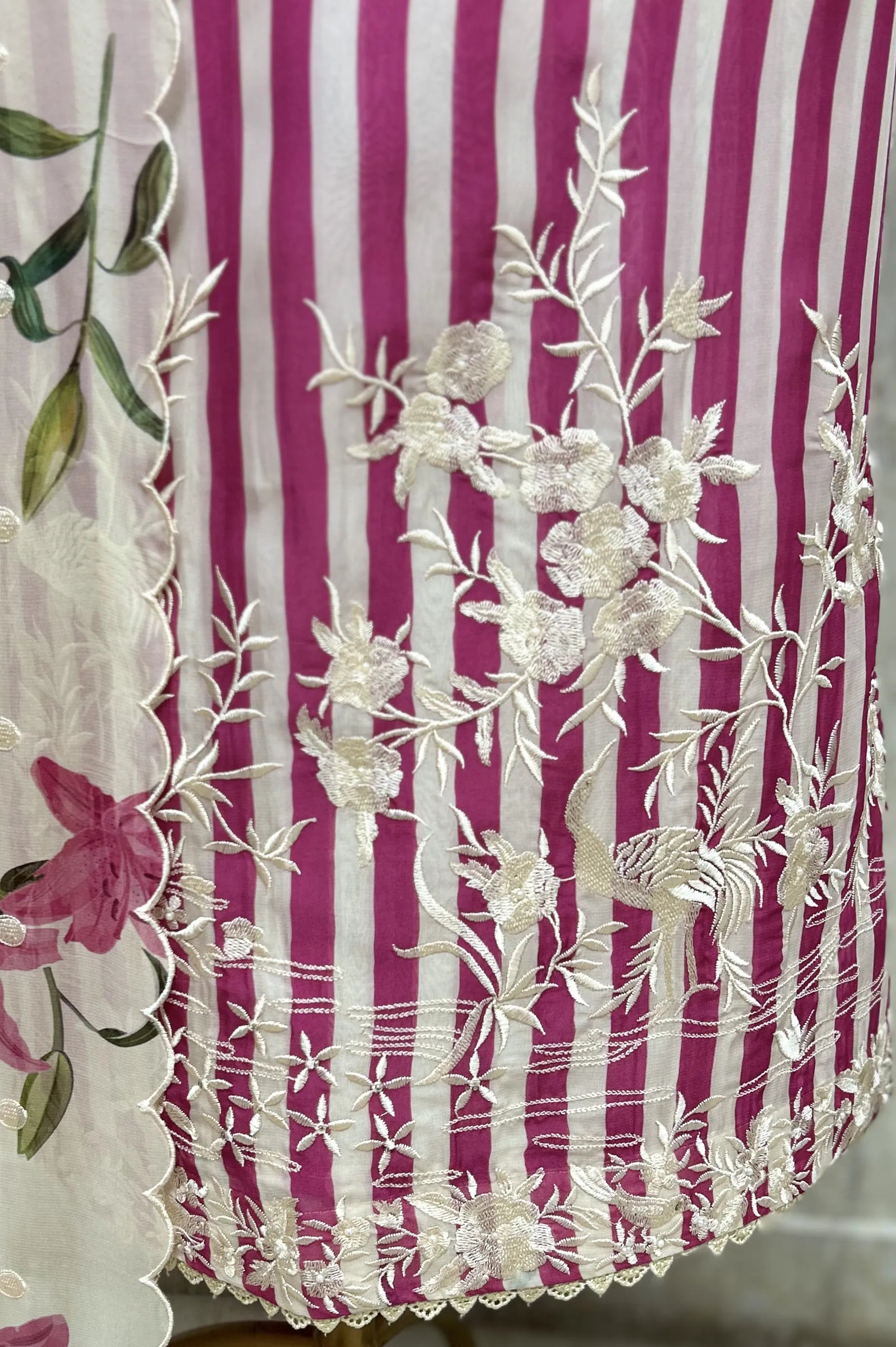 Whispering Florals Organza Unstitched Suit