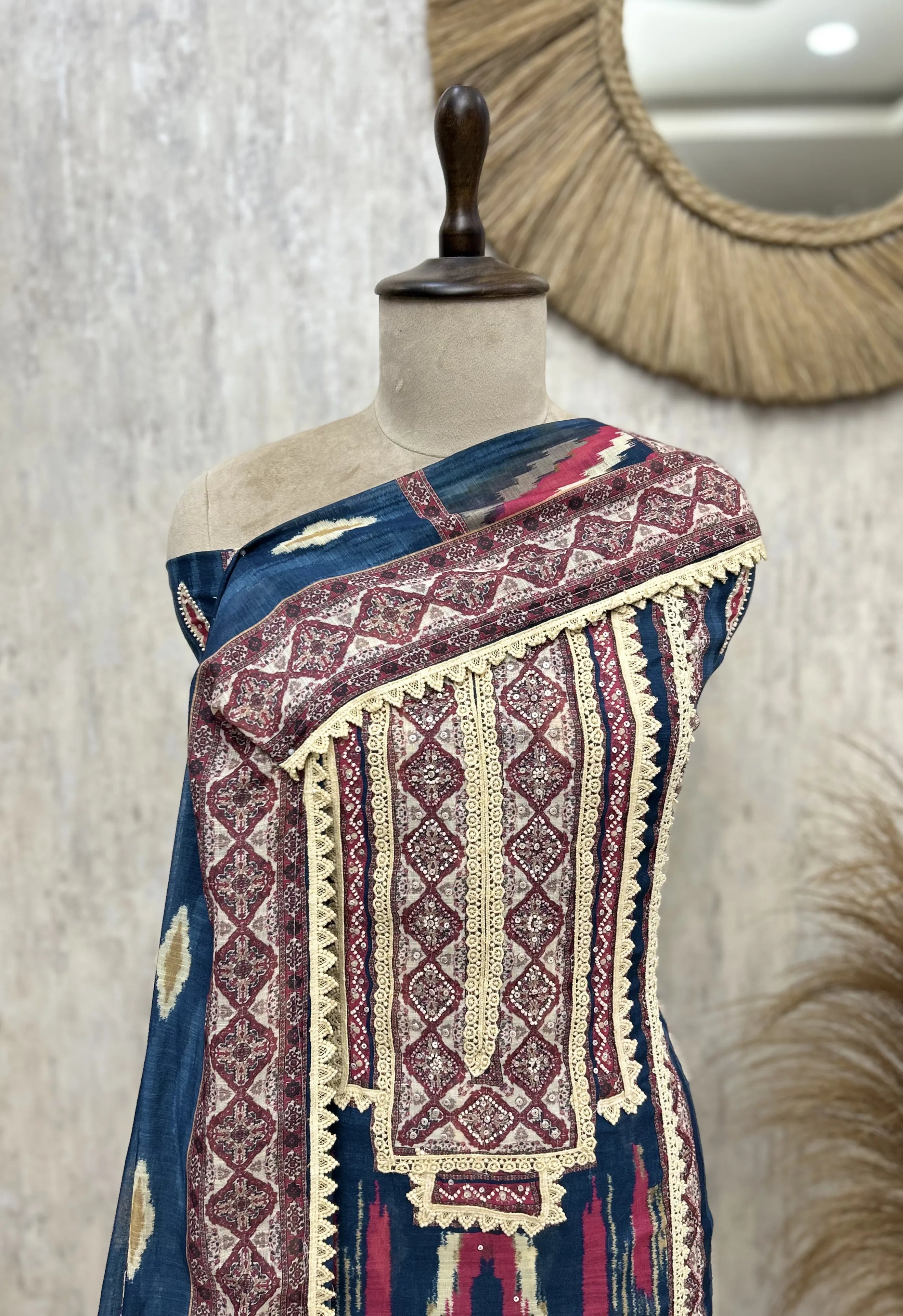 Tribal Essence Linen Unstitched Suit