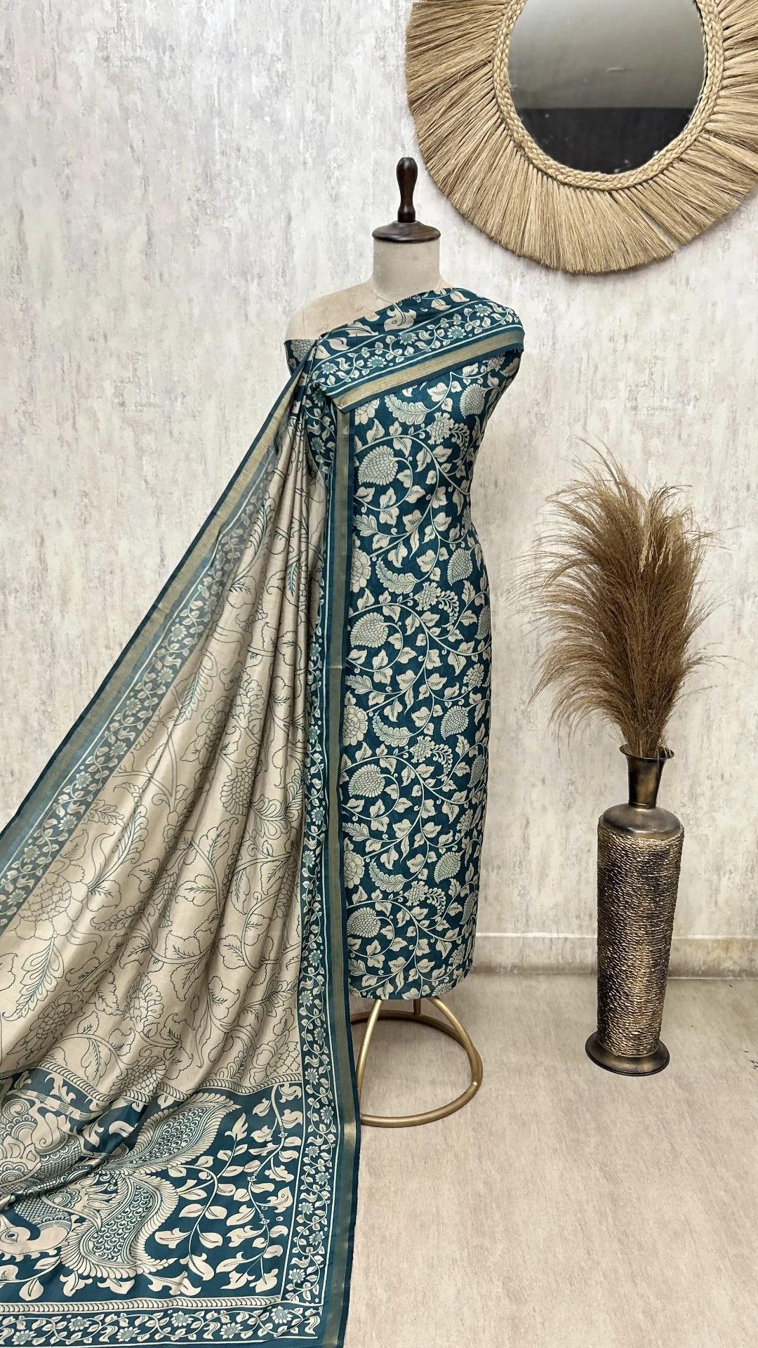 Heritage Vine Maheshwari Cotton Unstitched Suit