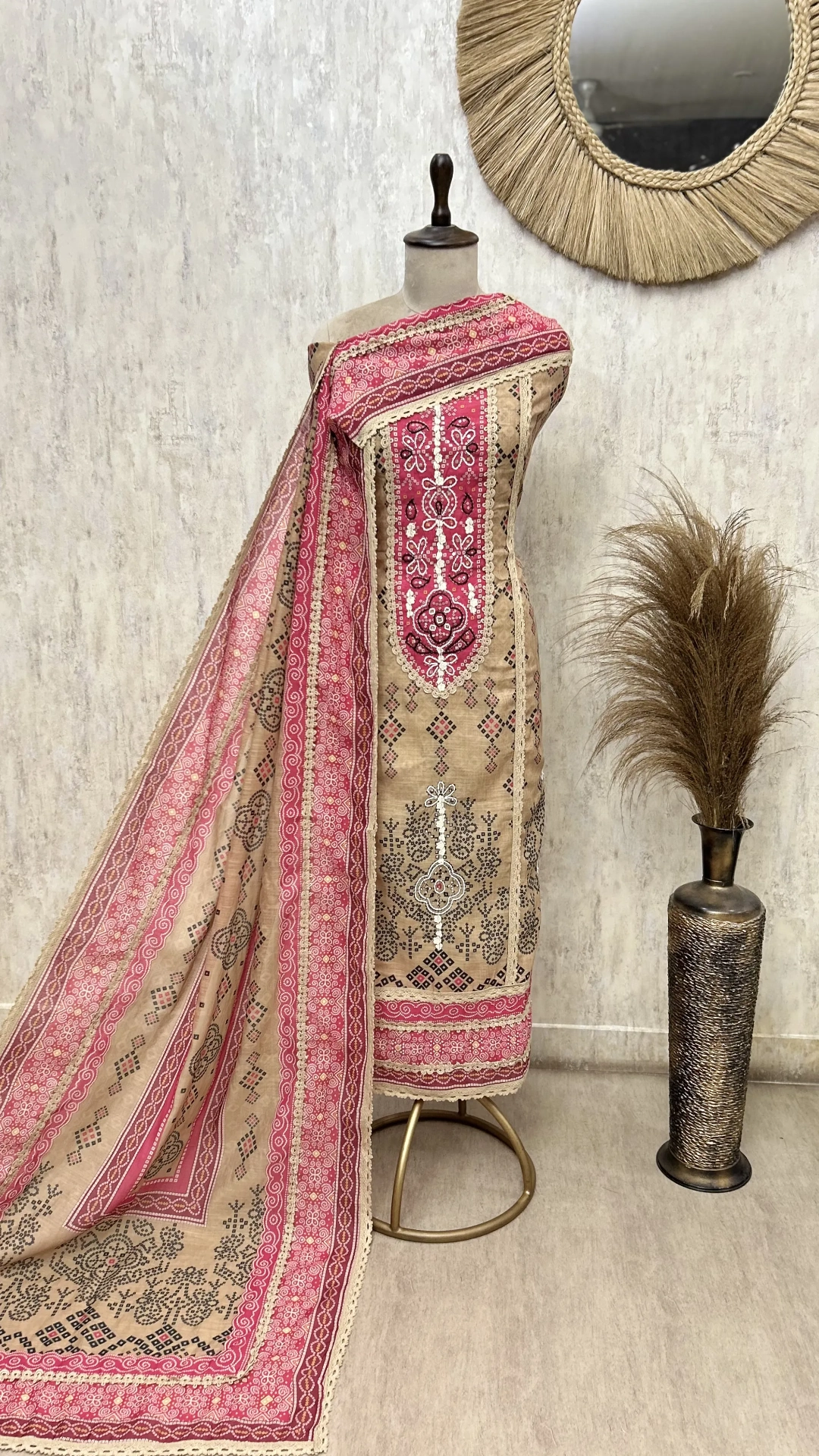 Tribal Essence Linen Unstitched Suit