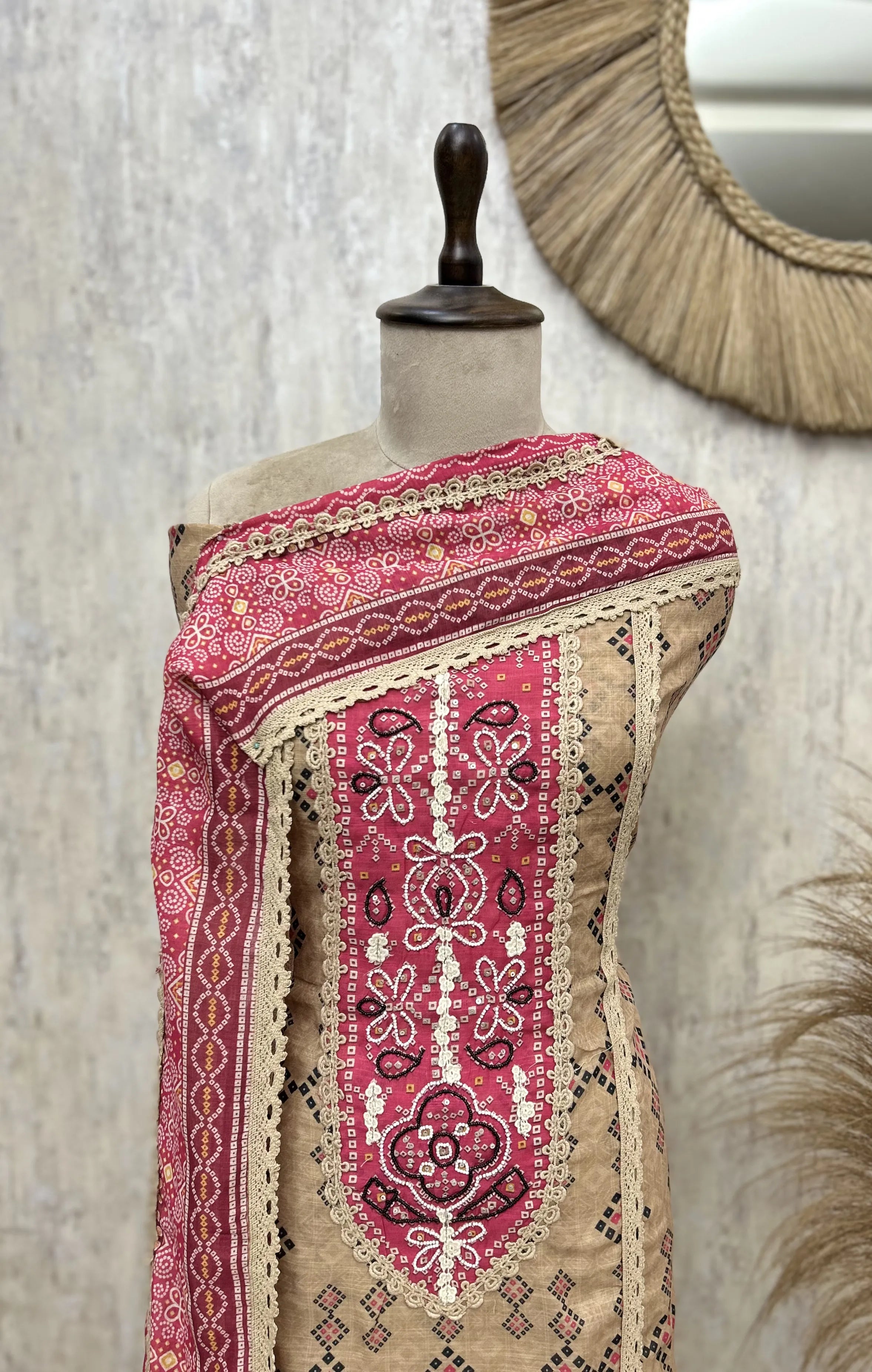 Tribal Essence Linen Unstitched Suit