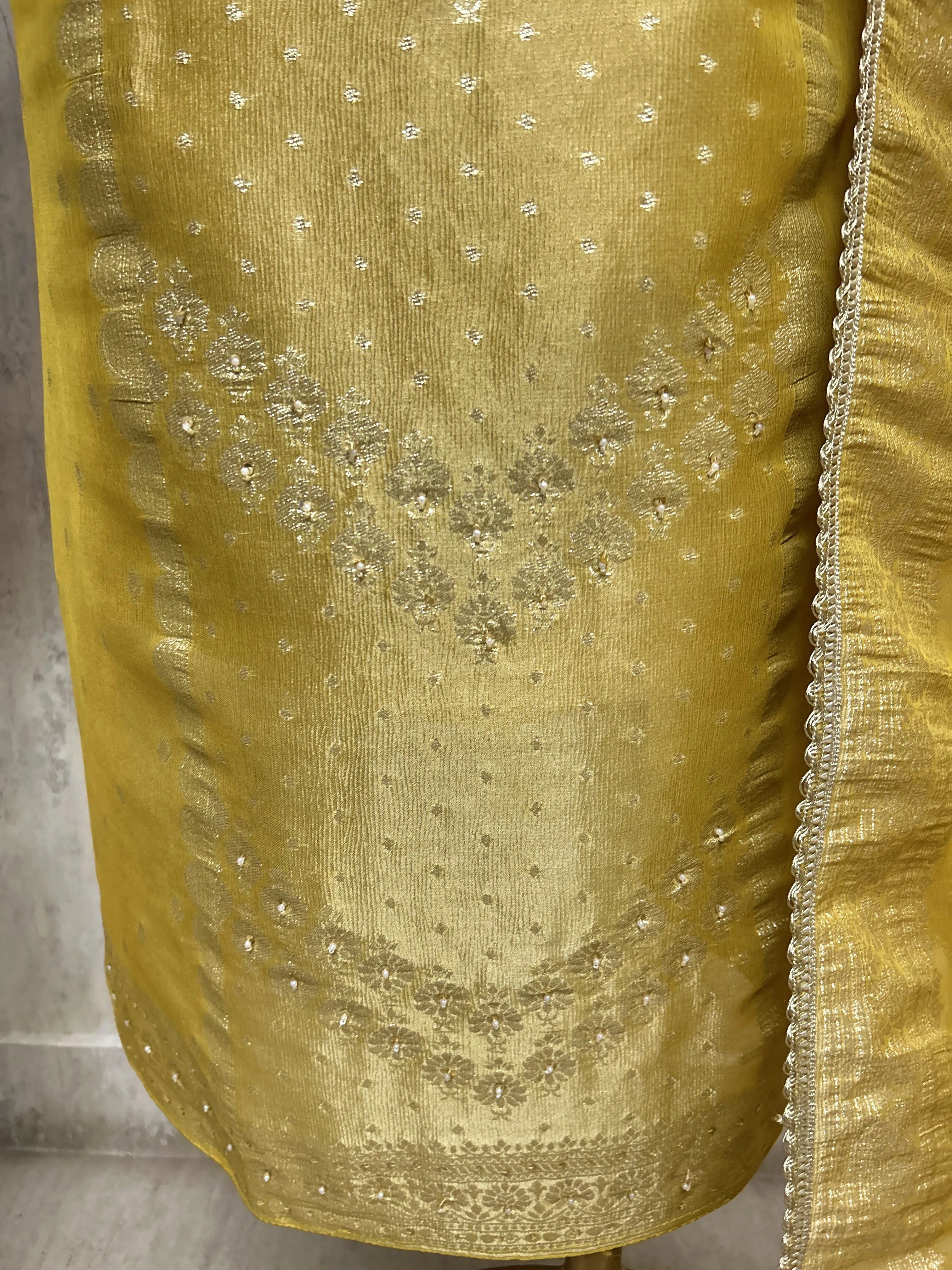 Golden Rose Drapes Unstiched Suit