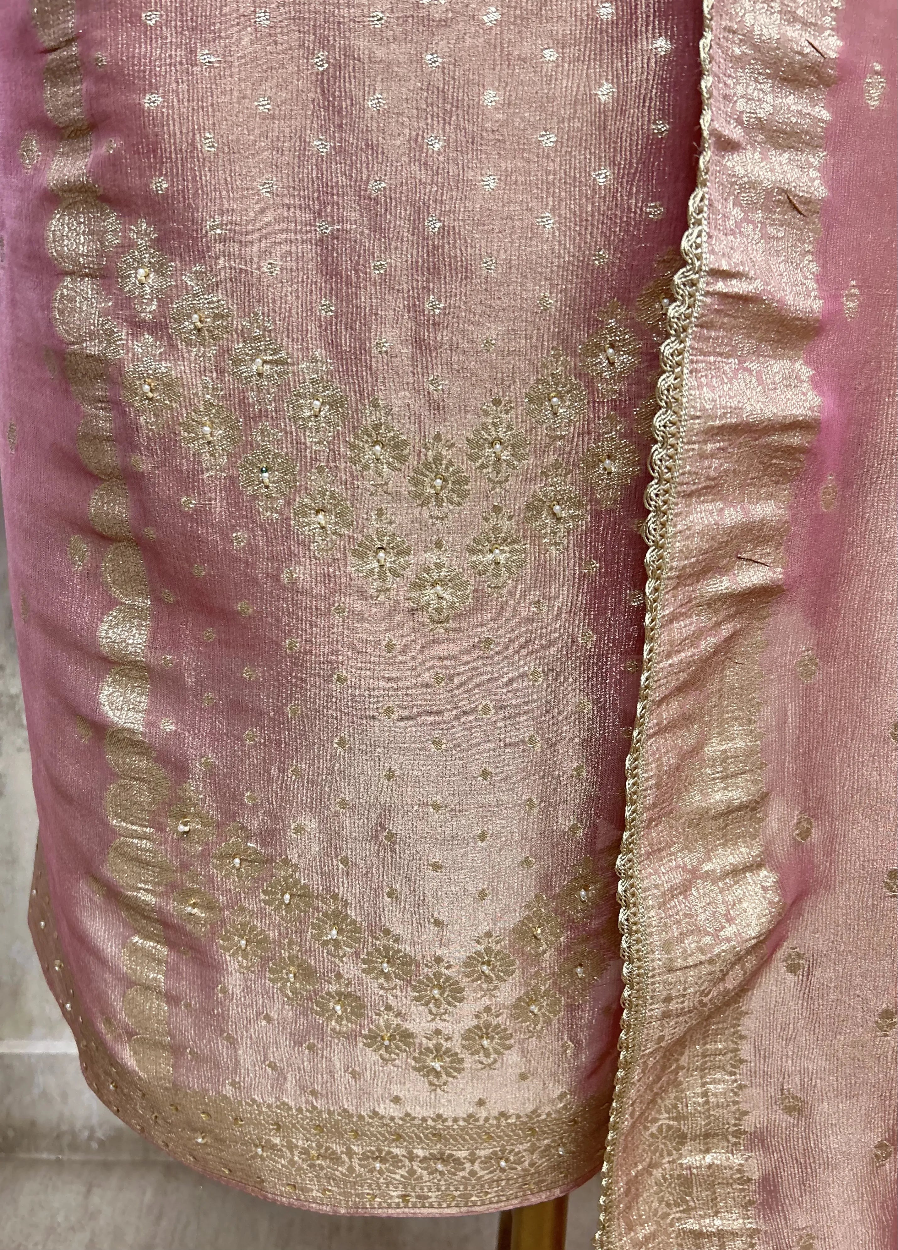 Golden Rose Drapes Unstiched Suit