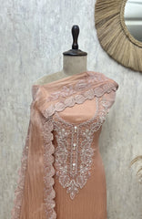 Lustre Bloom Crush Tissue Unstitched Suit