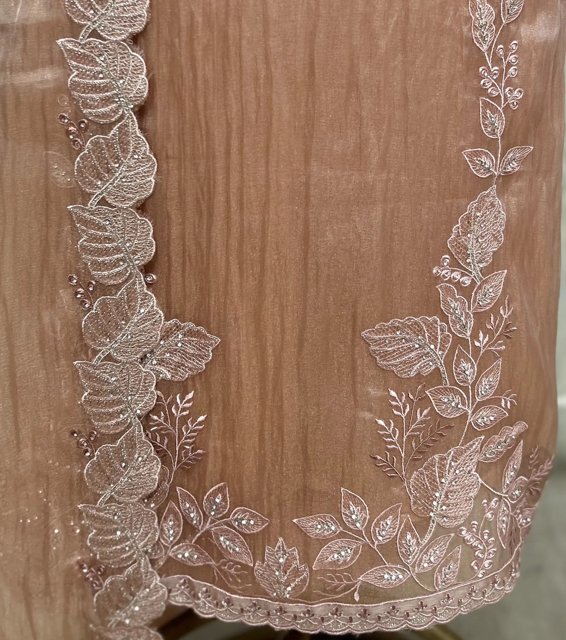 Lustre Bloom Crush Tissue Unstitched Suit