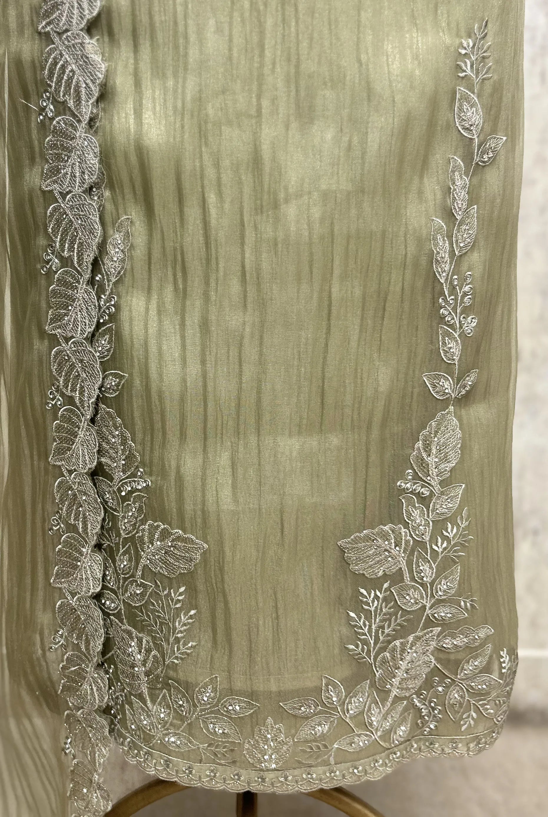 Lustre Bloom Crush Tissue Unstitched Suit