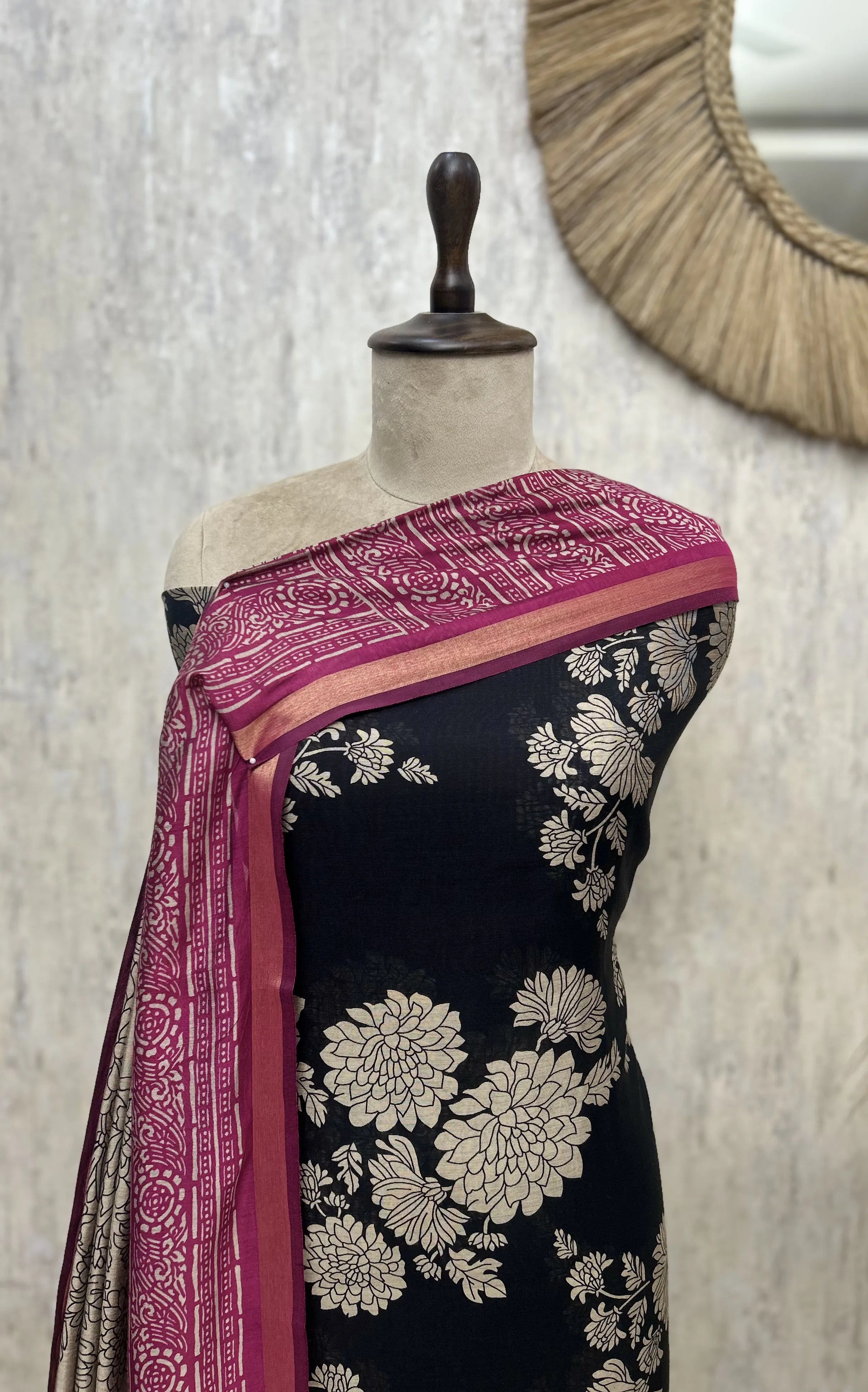 Tradition in Bloom Maheshwari Cotton Unstitched Suit