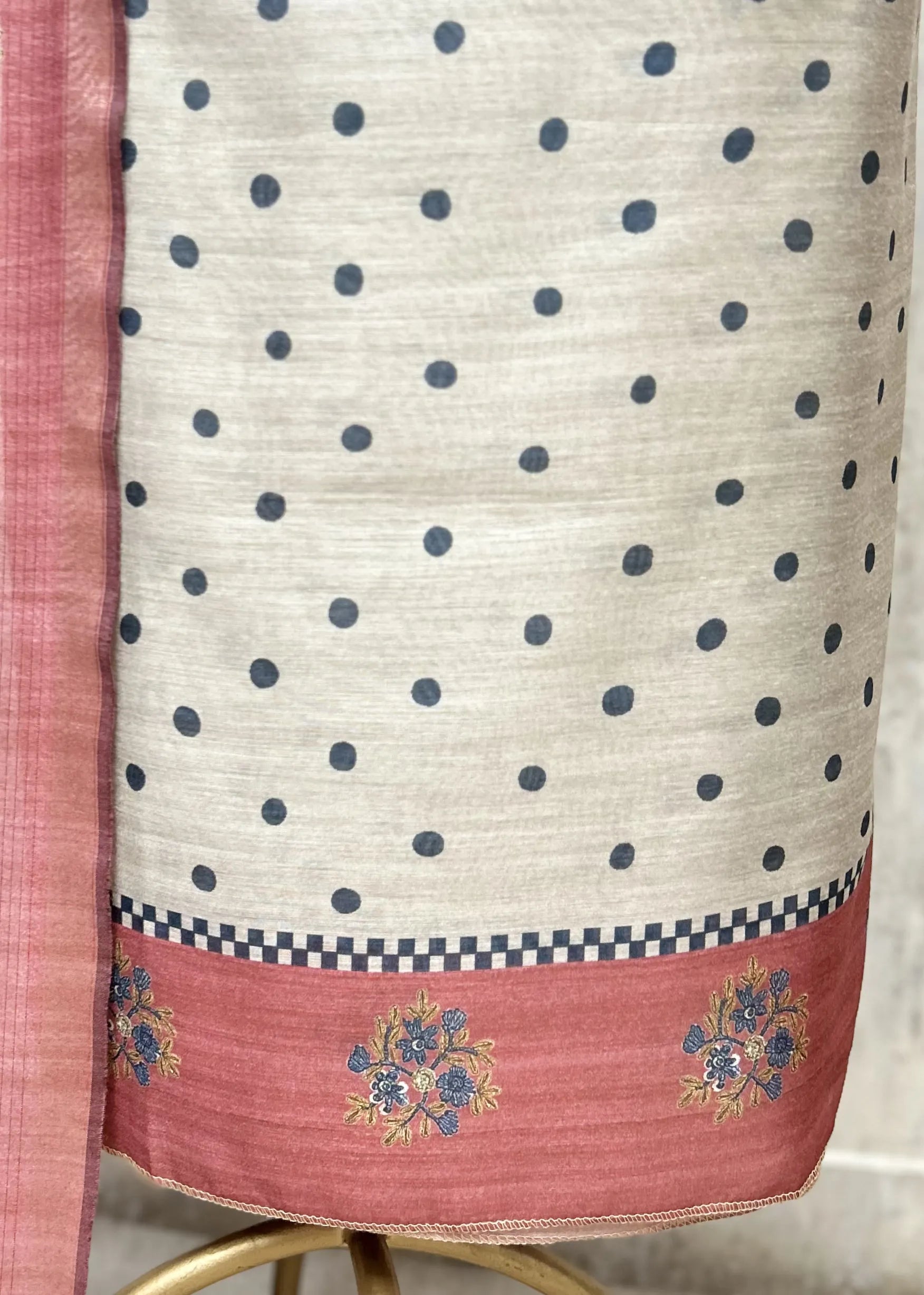 Heritage Dots Maheshwari Unstitched Suit