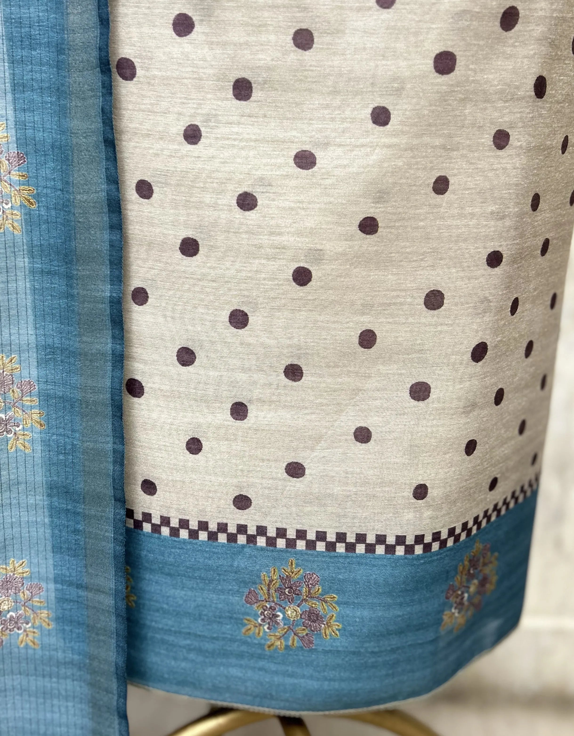 Heritage Dots Maheshwari Unstitched Suit