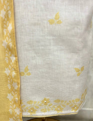 Lemon Petal Linen Unstitched Suit