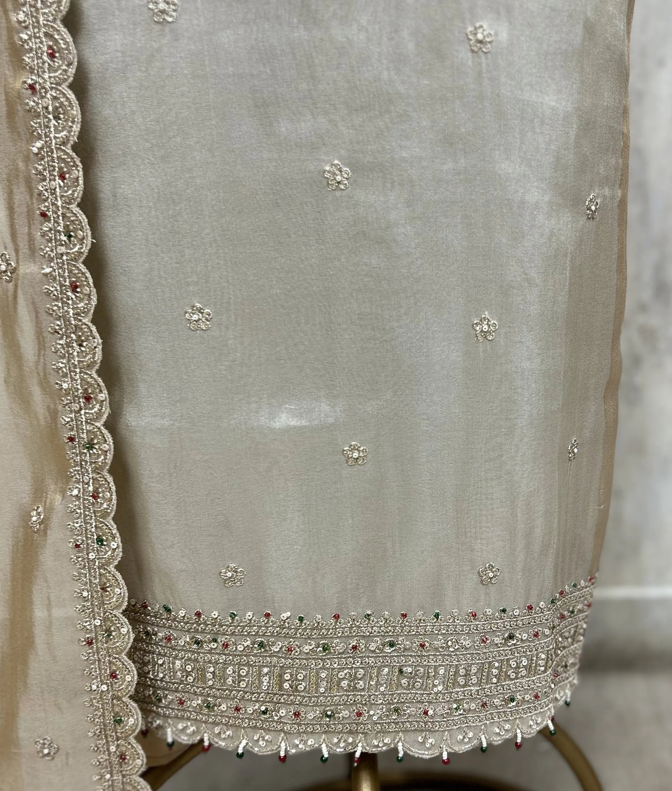 Imperial Glow Tissue Unstitched Suit