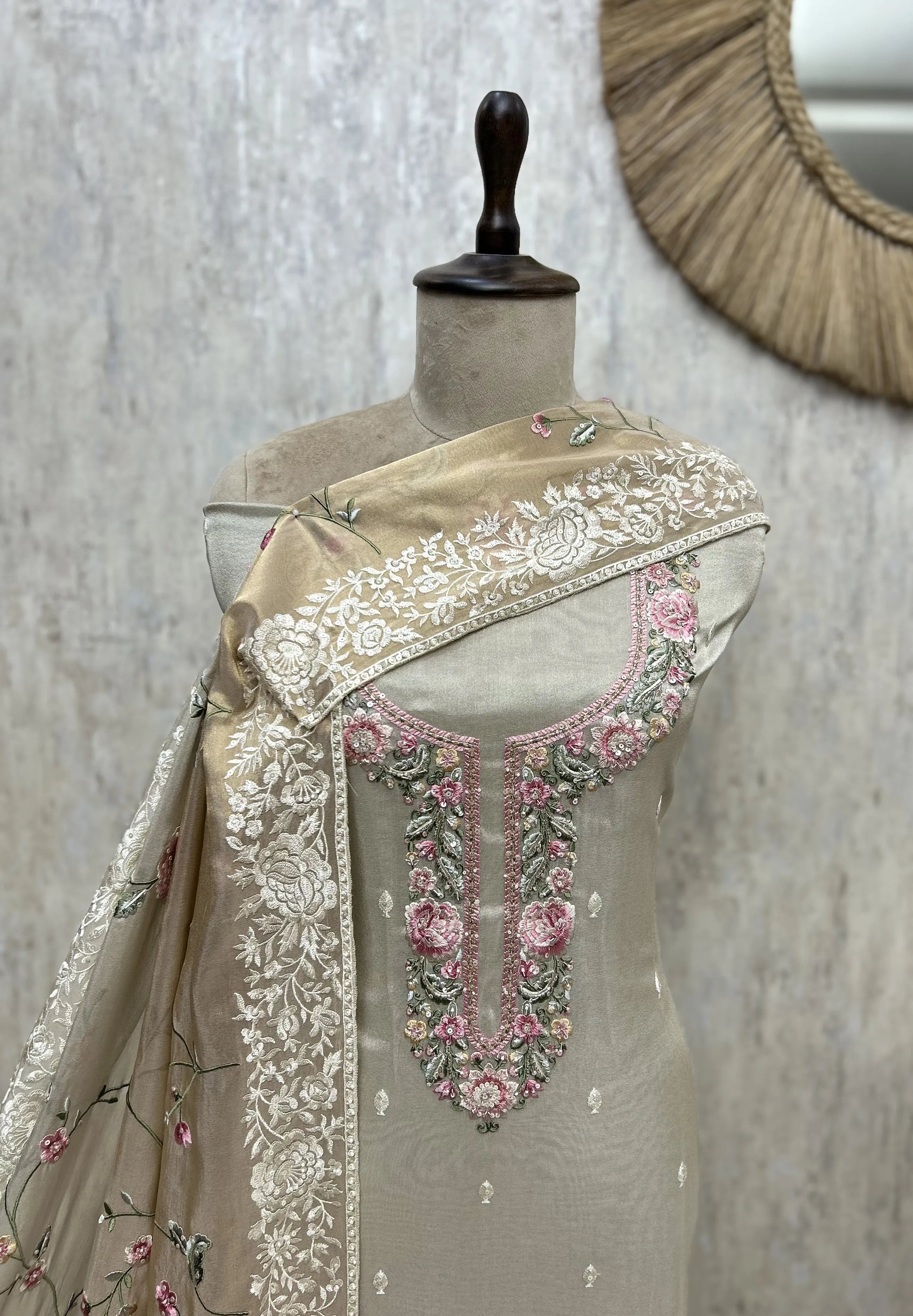 Rosé Whisper Tissue Unstitched Suit
