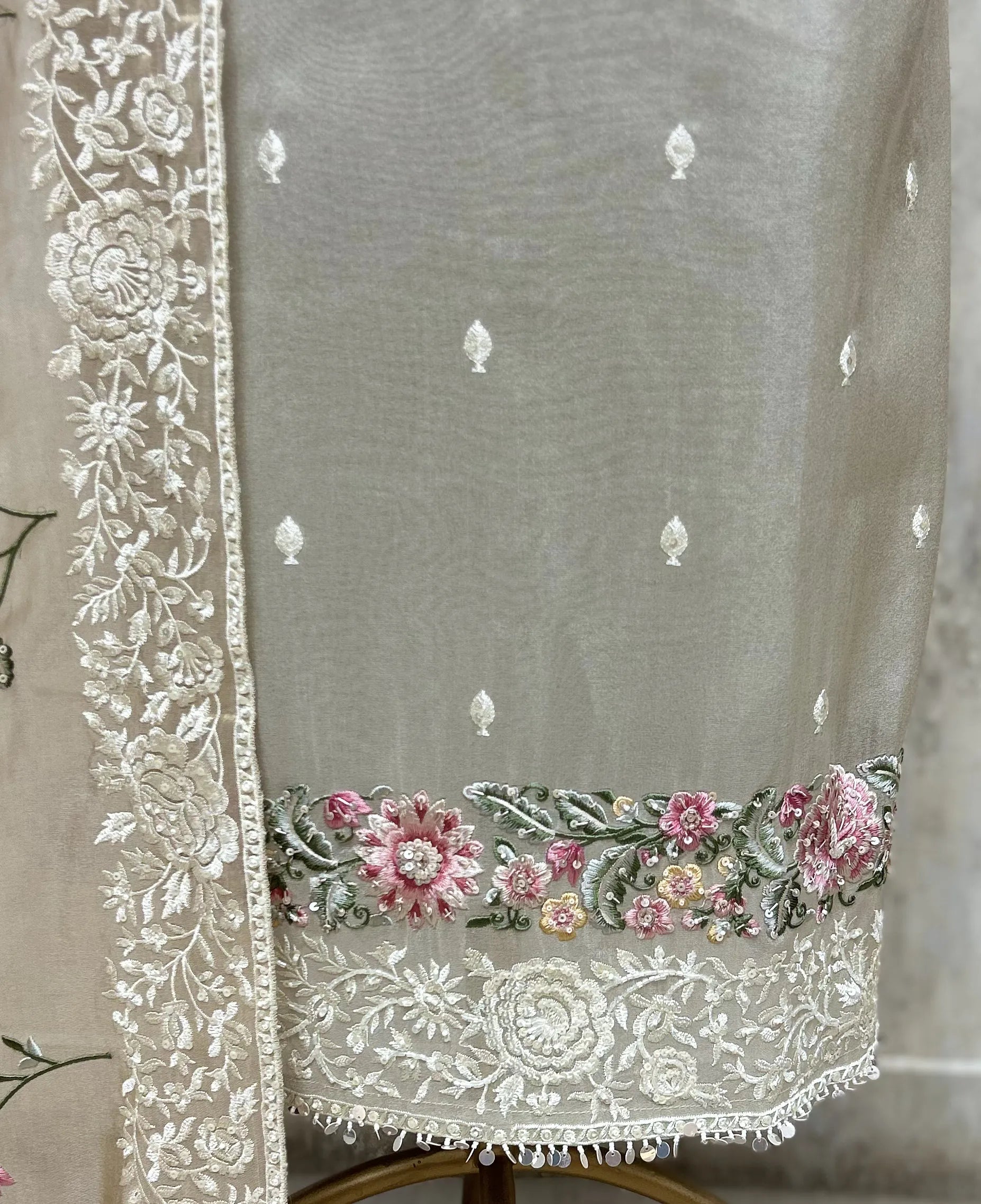 Rosé Whisper Tissue Unstitched Suit