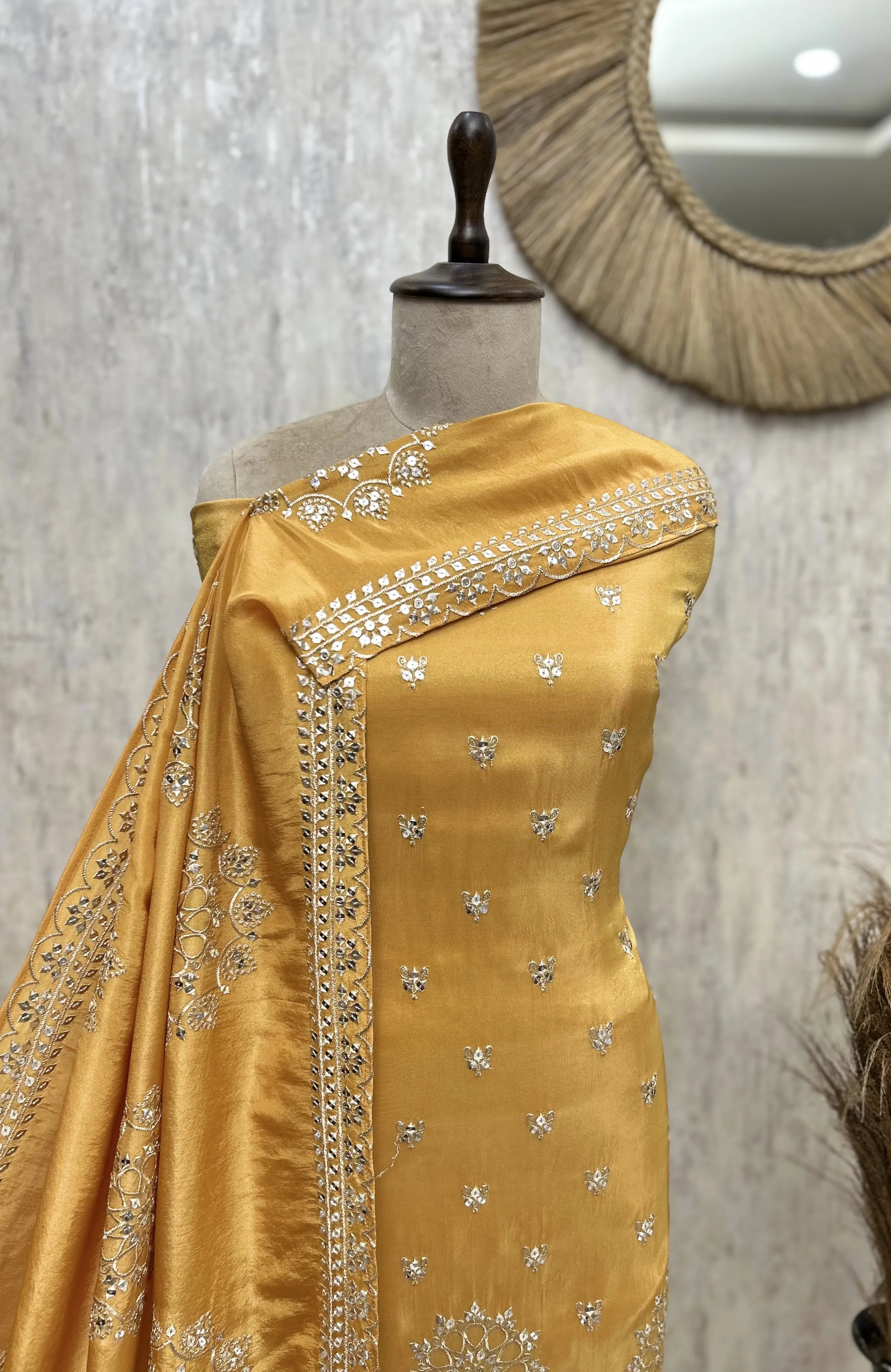 Azure Royale Tissue Unstitched Suit