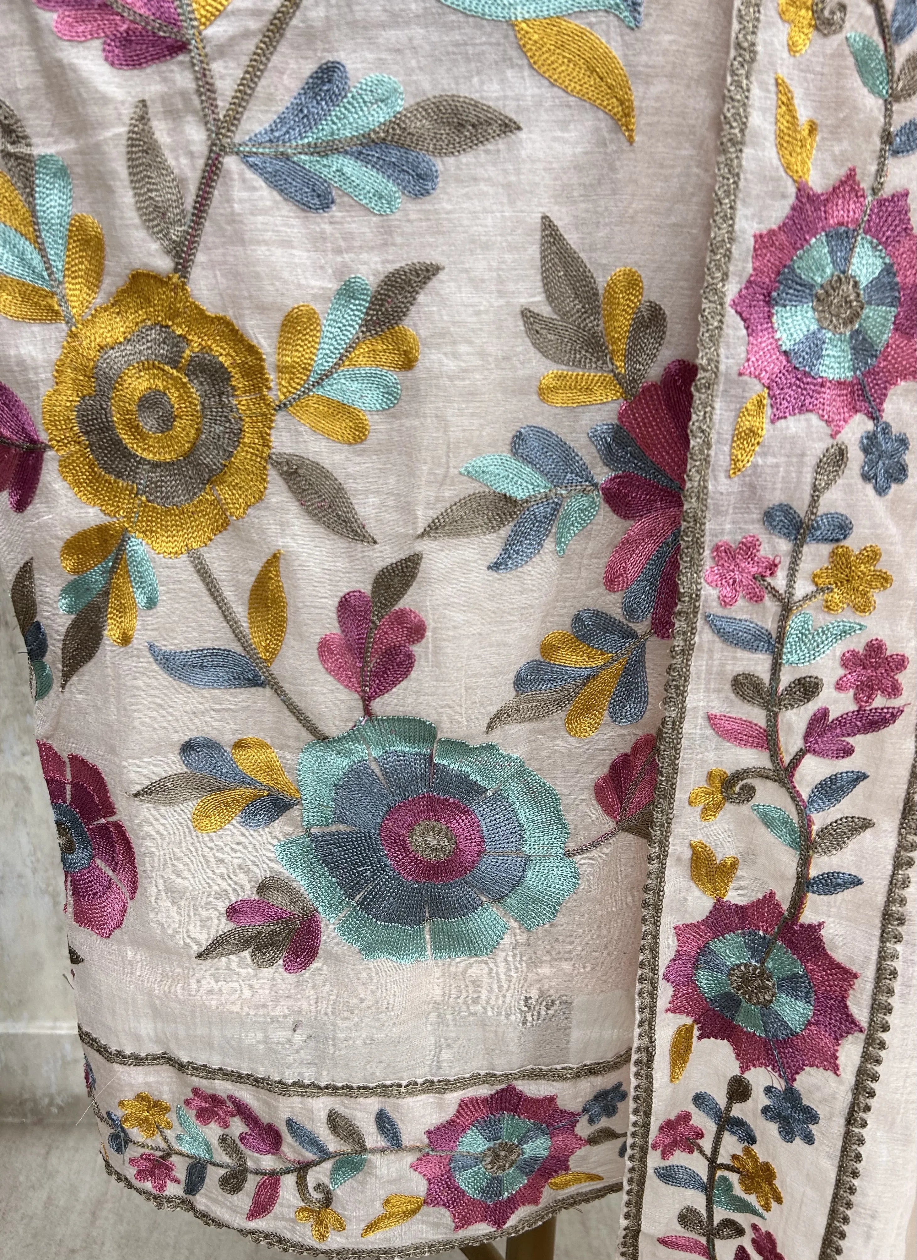 Soft Blossom Embroidery Unstitched Suit