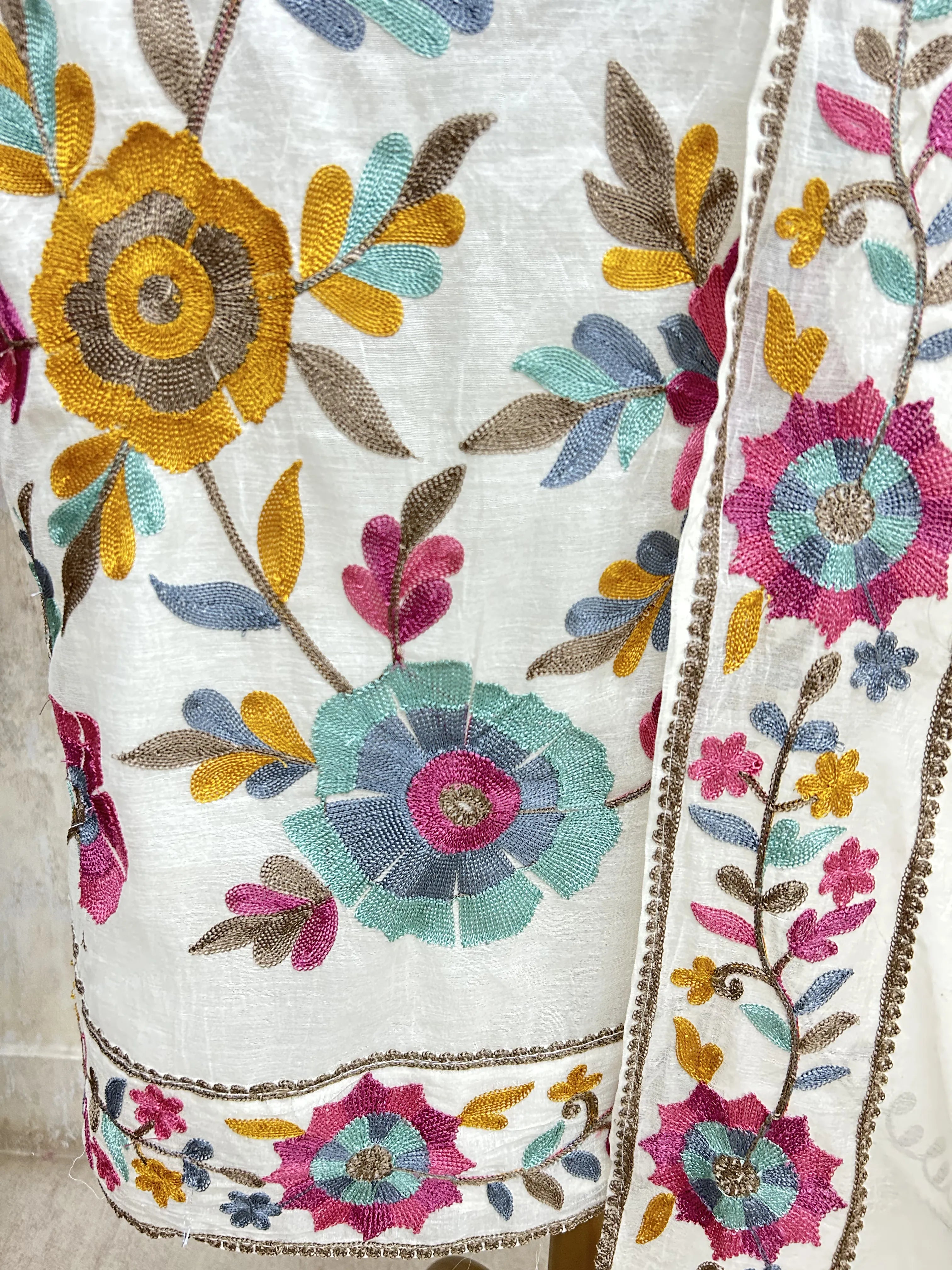 Soft Blossom Embroidery Unstitched Suit