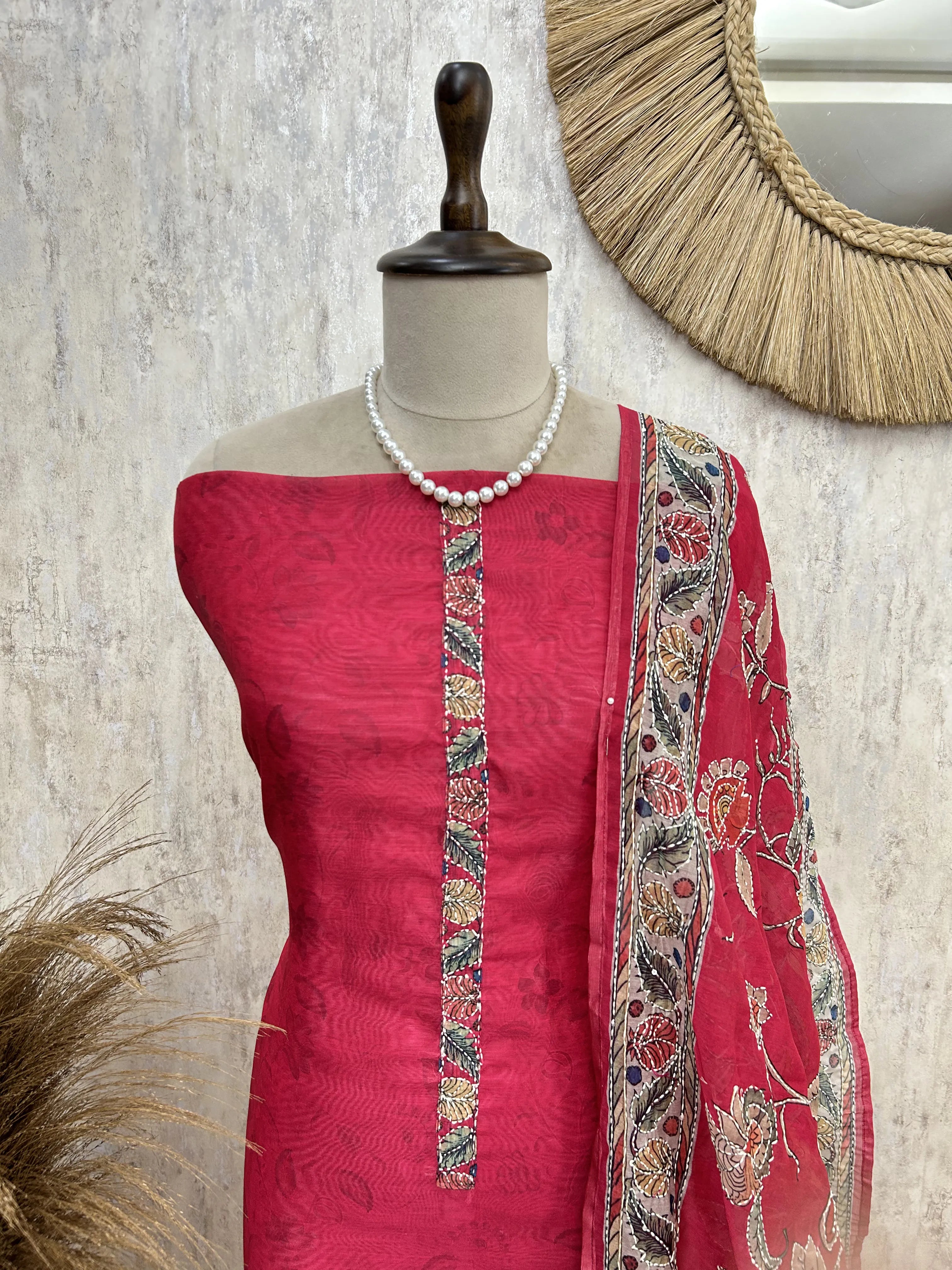 Earthy Festive Grace Unstitched Suit
