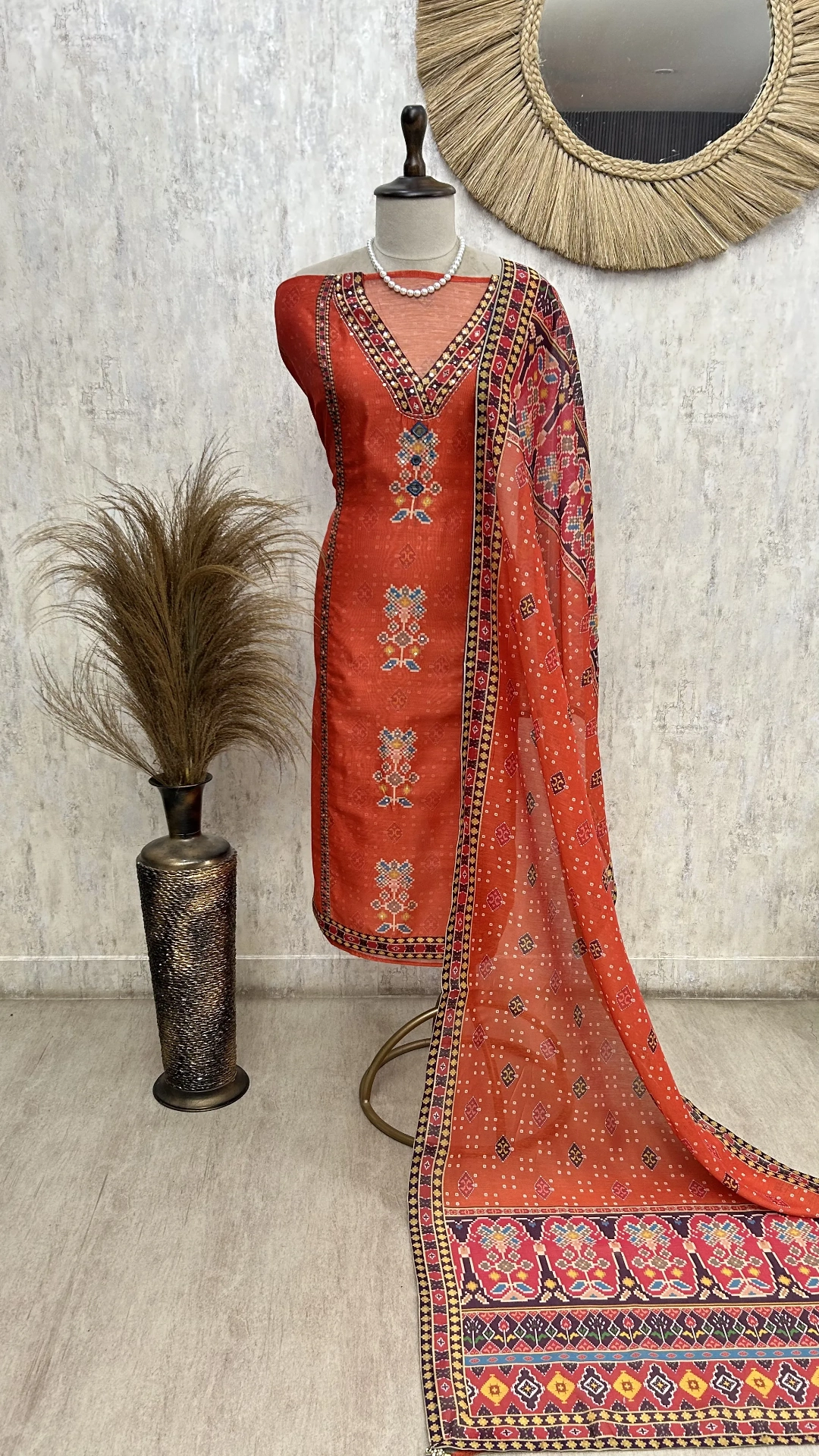 Traditional Patola Grace Unstitched Suit