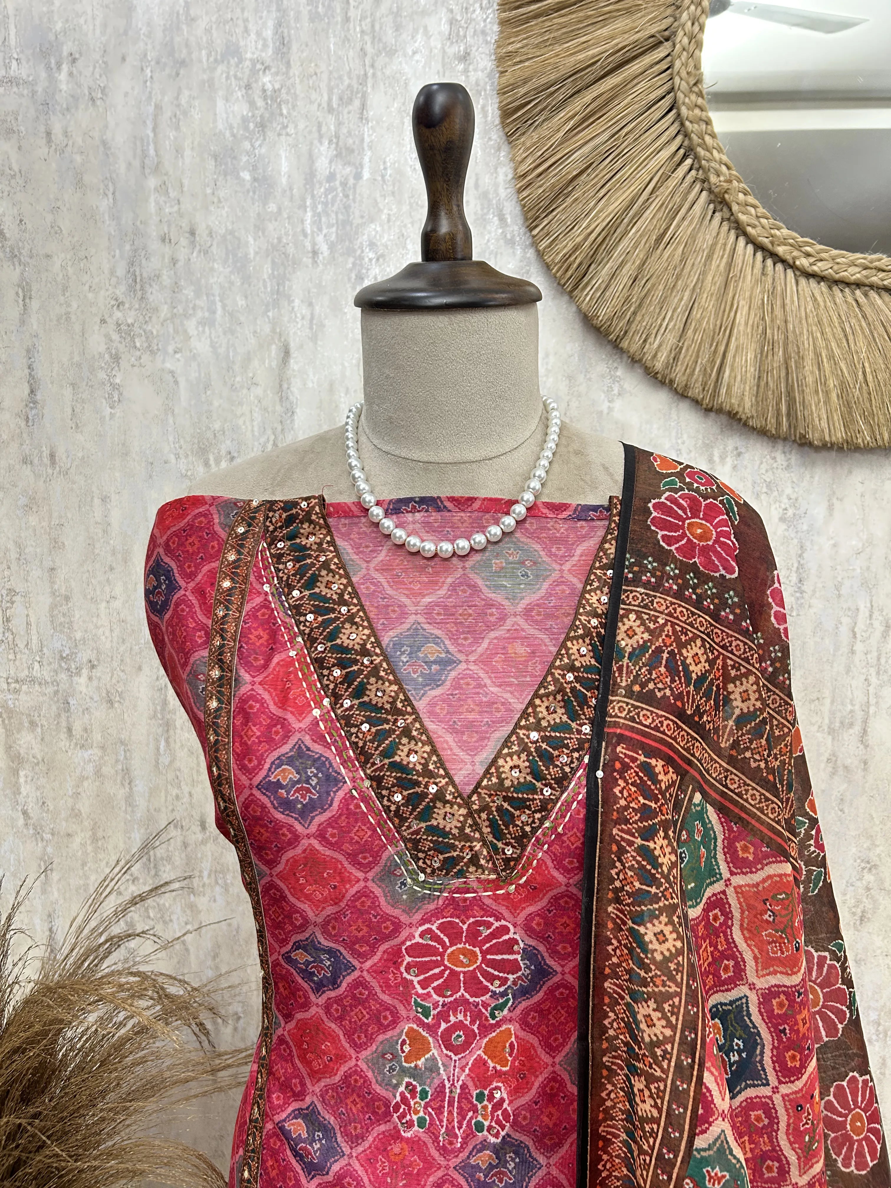 Traditional Patola Grace Unstitched Suit