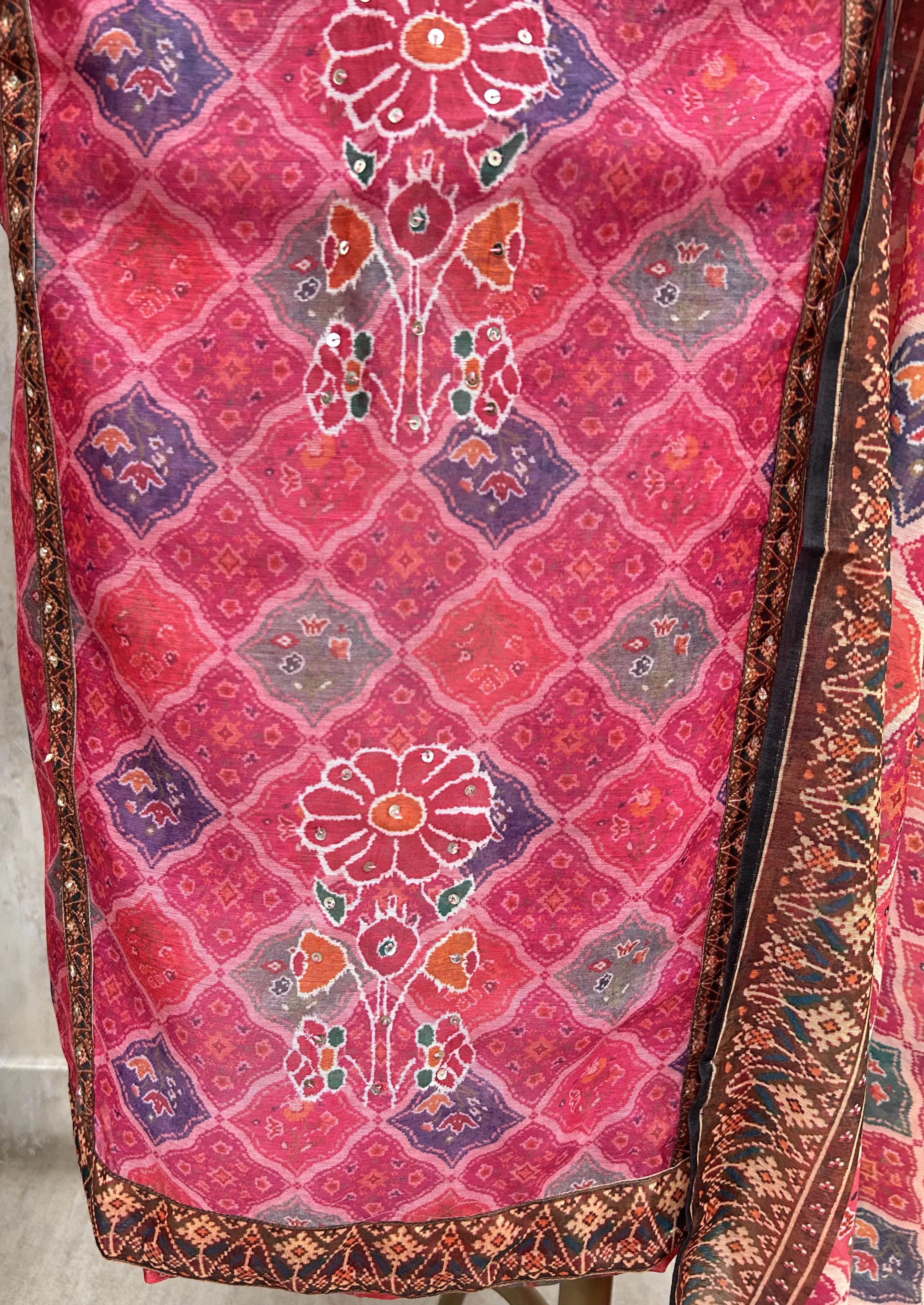 Traditional Patola Grace Unstitched Suit