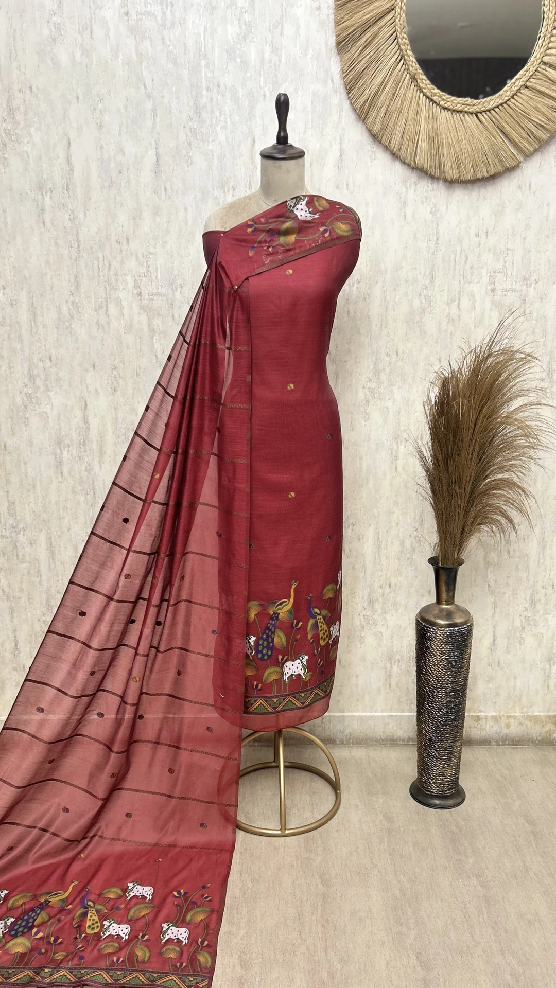 Mayura Heritage Jamdani Linen Unstitched Suits
