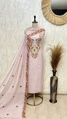 Blush Heritage Mul Chanderi Unstitched Suit