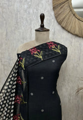 Mystic Bloom Linen Elegance  Unstitched Suit