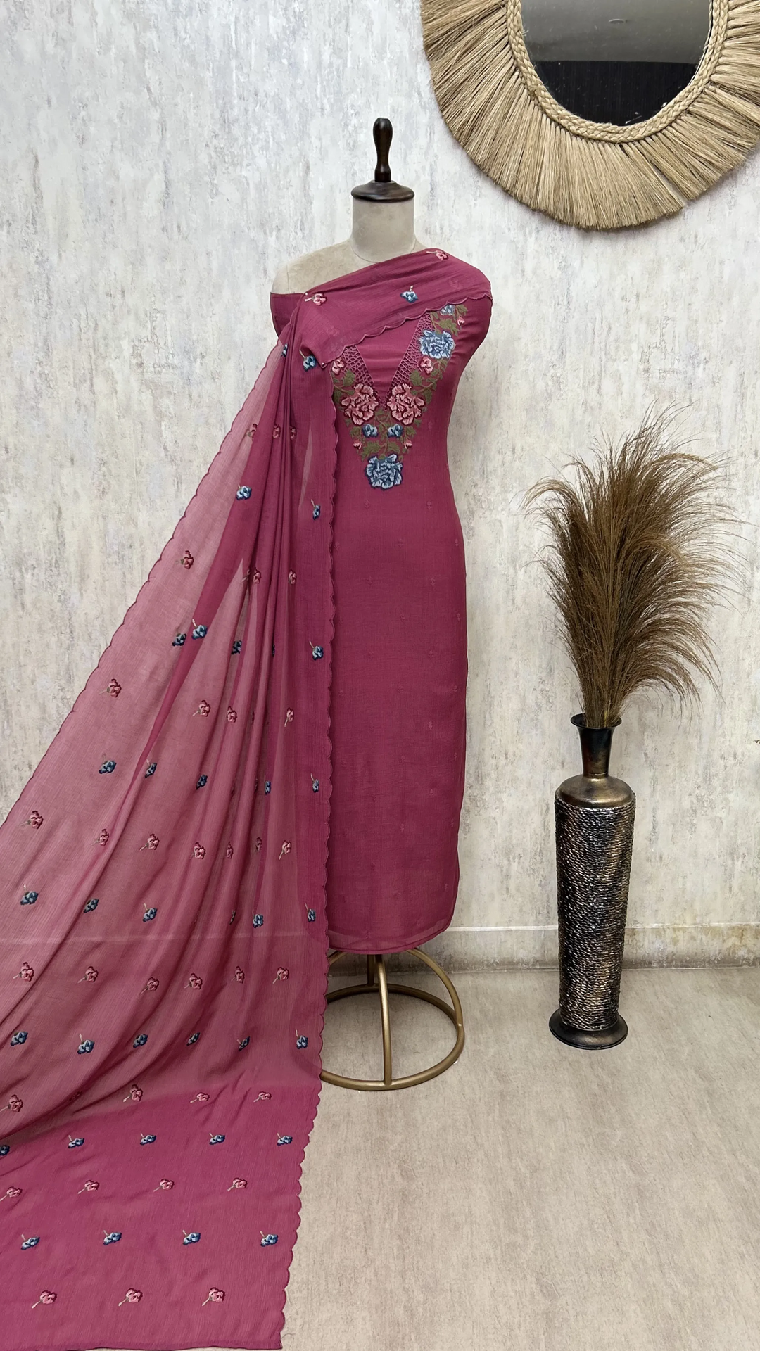 Veloura Bloom Chinnon Unstitched Suits