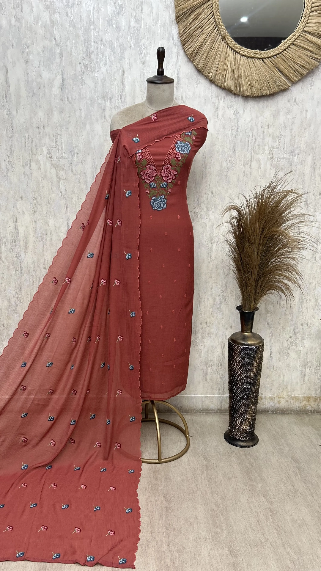 Veloura Bloom Chinnon Unstitched Suits